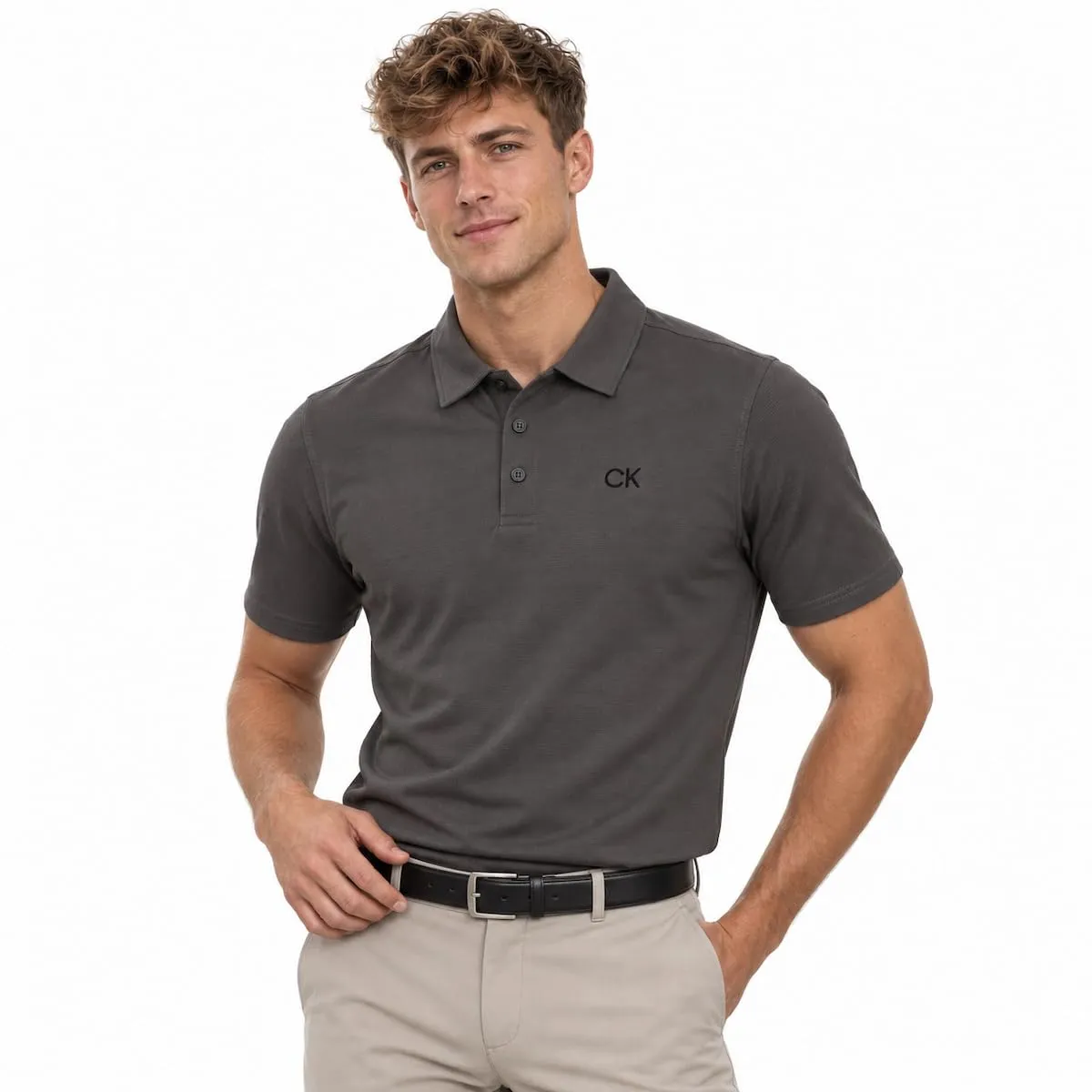 Calvin Klein Central Light Wicking Golf Polo - Slate - 5XL - immagine 6