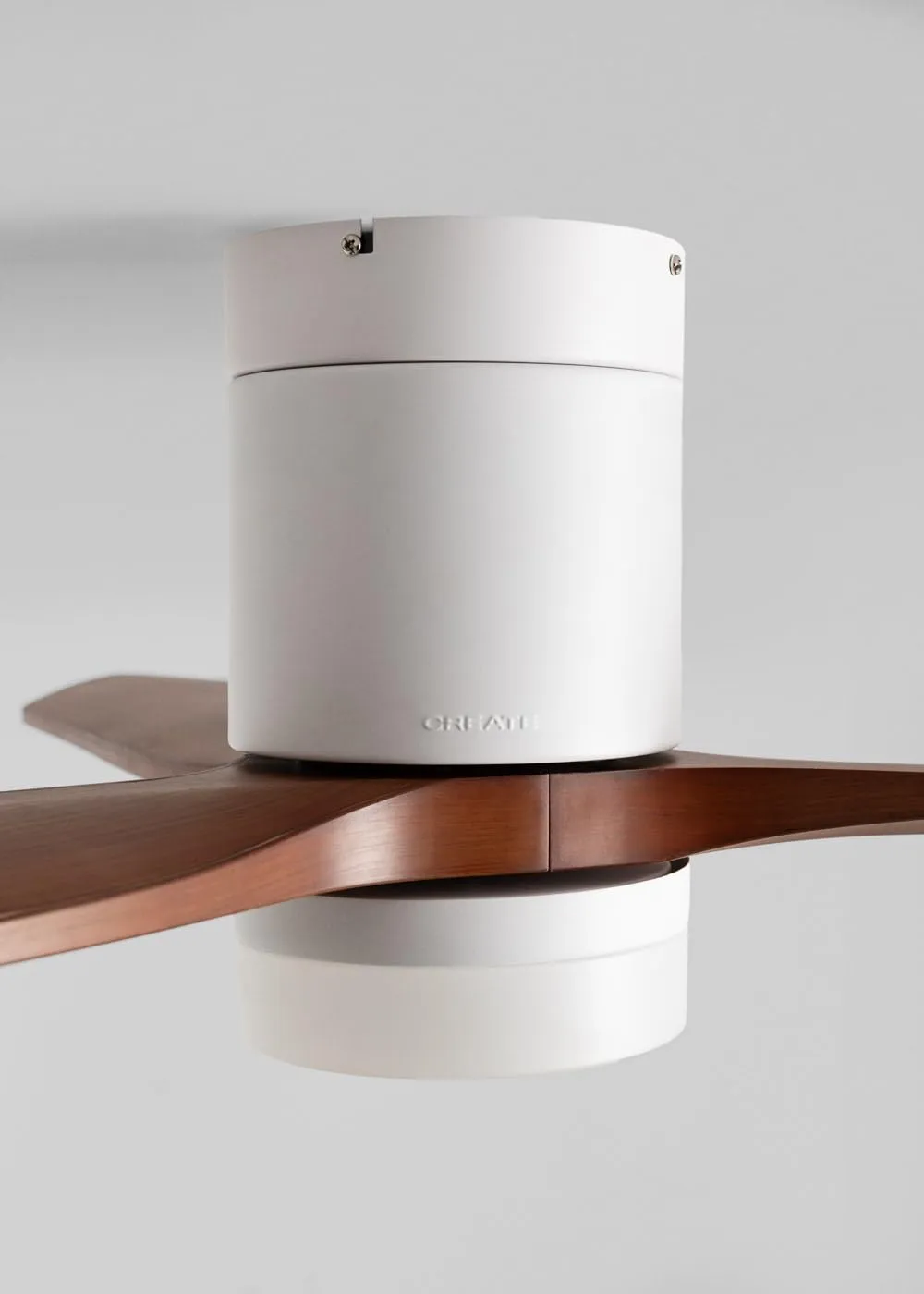CREATE Windcalm Ventilatore da Soffitto ABS con Luce, Bianco e Legno Scuro, Wifi e Telecomando, 40W, Ø112 cm - immagine 5