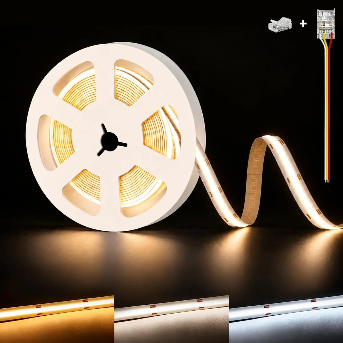 illuburg Striscia LED COB CCT 24V 2700K-6500K 10m 576LED/m CRI90+ Dimmerabile Autoadesiva - immagine 1