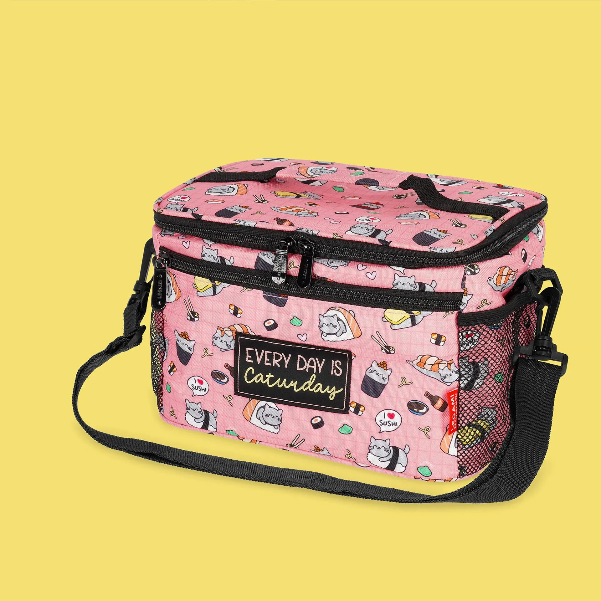 Legami Borsa Termica per il Pranzo Sushi Cat, 7,7 Litri, 28 x 17 x 15 cm - immagine 2