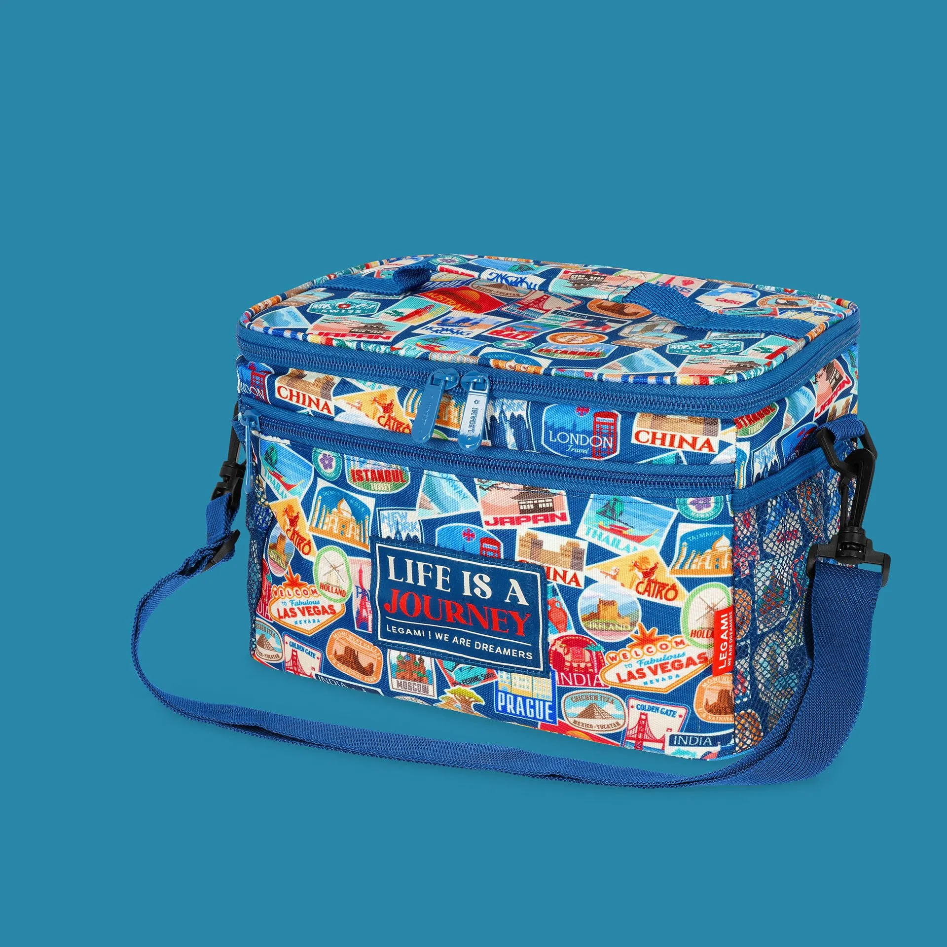 Legami Borsa Termica per il Pranzo Travel Stickers, 7,7 Litri, 28 x 17 x 15 cm - immagine 2