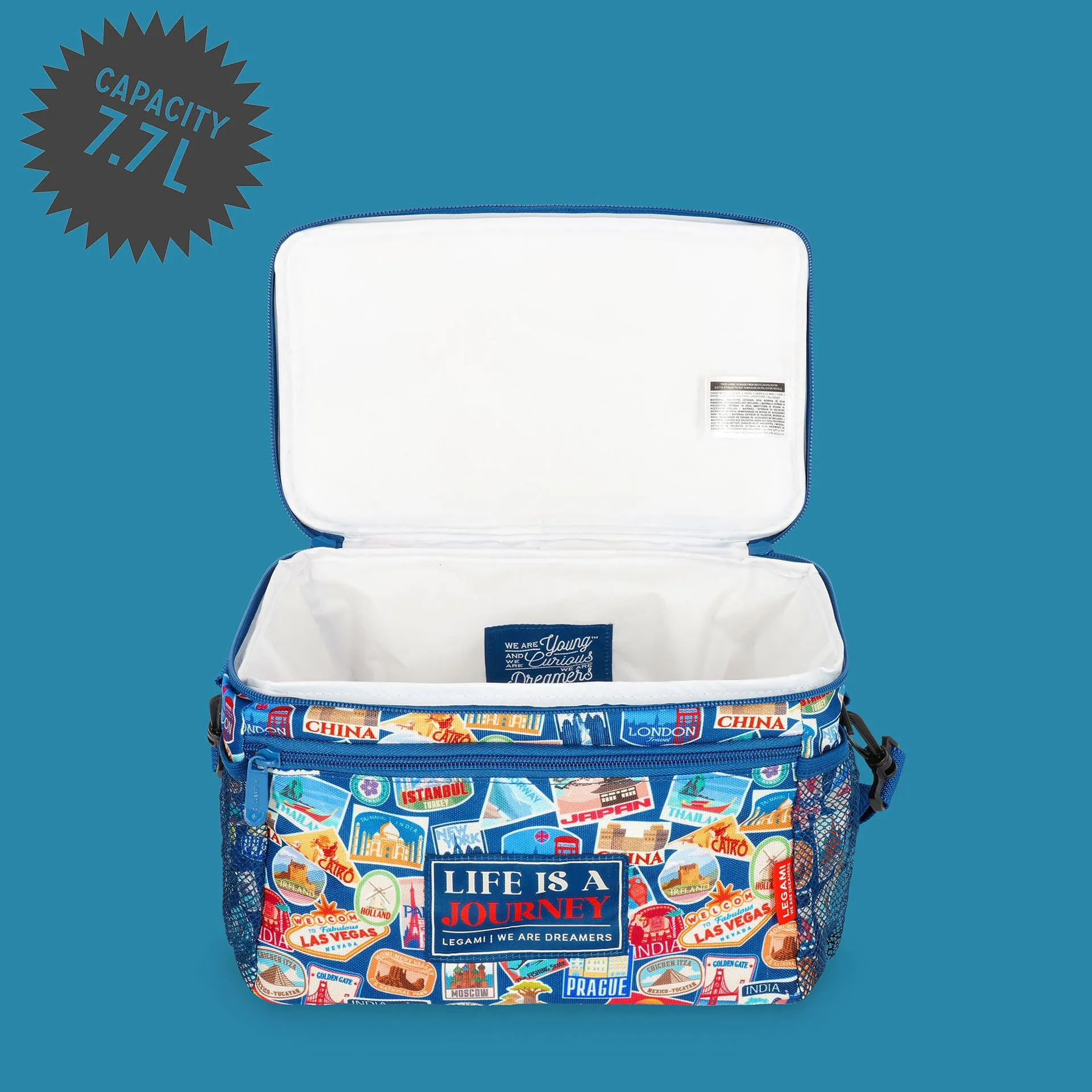 Legami Borsa Termica per il Pranzo Travel Stickers, 7,7 Litri, 28 x 17 x 15 cm - immagine 3