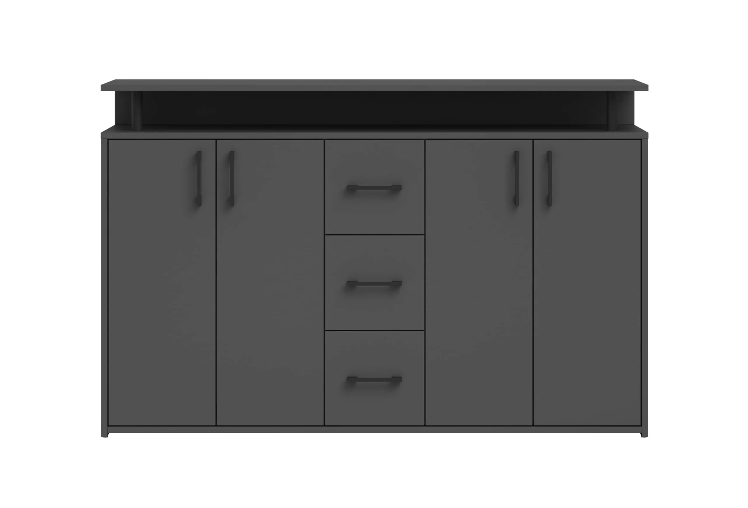 Avanti Trendstore Doro - Cassettiera da ingresso, comò portaoggetti con 4 ante e 3 cassetti in legno truciolare, 139x90x34 cm - immagine 3