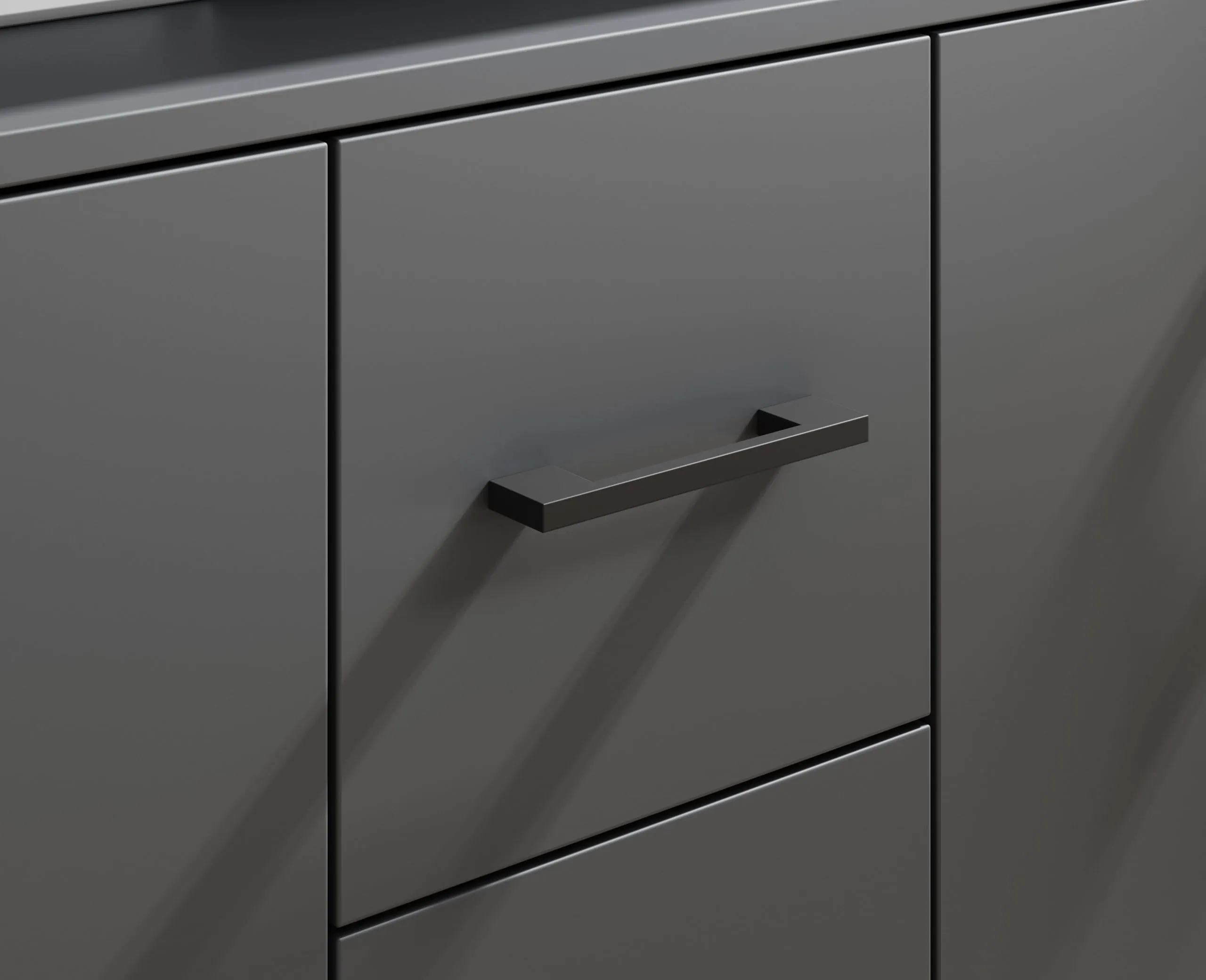 Avanti Trendstore Doro - Cassettiera da ingresso, comò portaoggetti con 4 ante e 3 cassetti in legno truciolare, 139x90x34 cm - immagine 5
