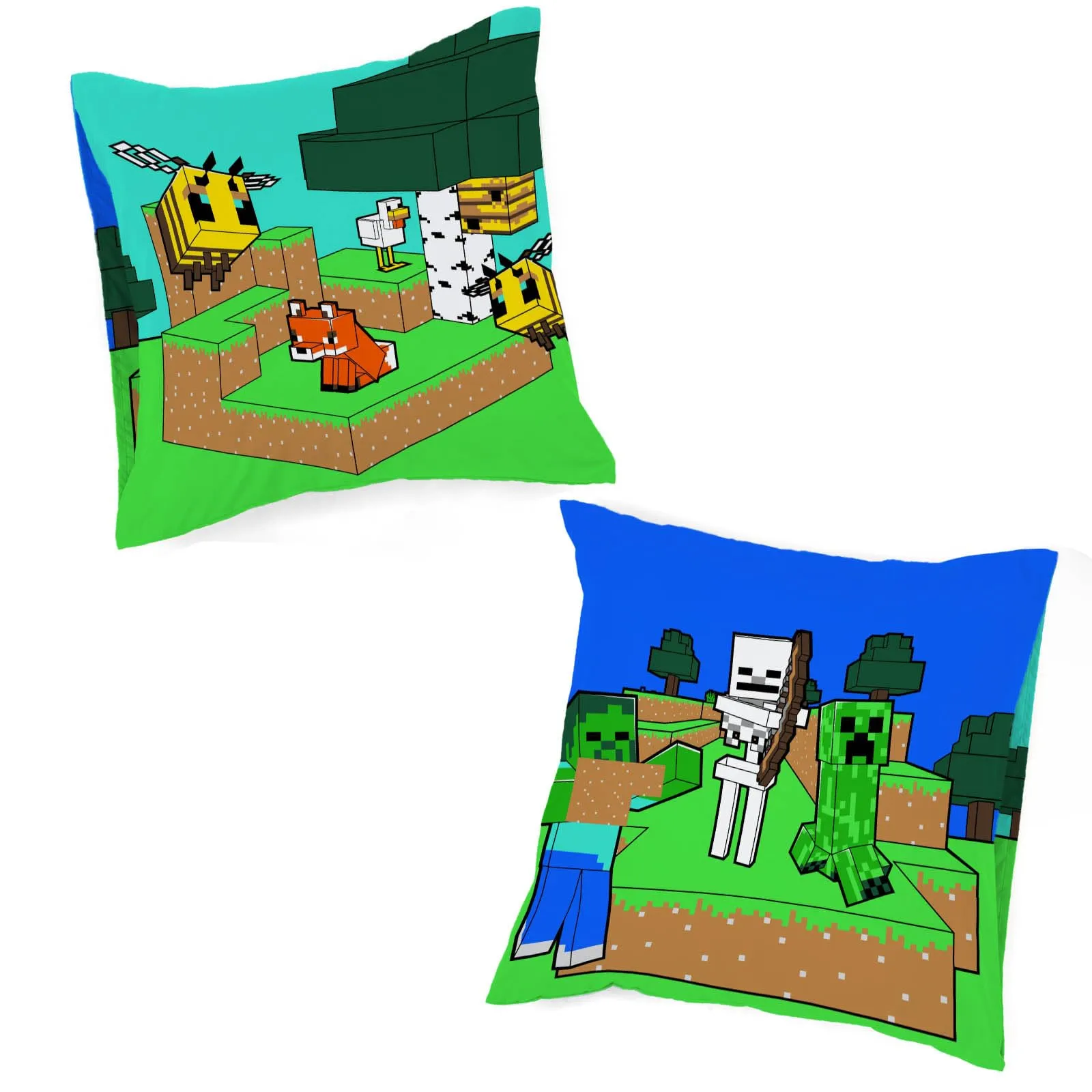 Jay Franco Mojang Minecraft Set Biancheria da Letto per Bambini, Copripiumino e Federa, Letto Singolo, Multicolore, 2 Pezzi - immagine 3
