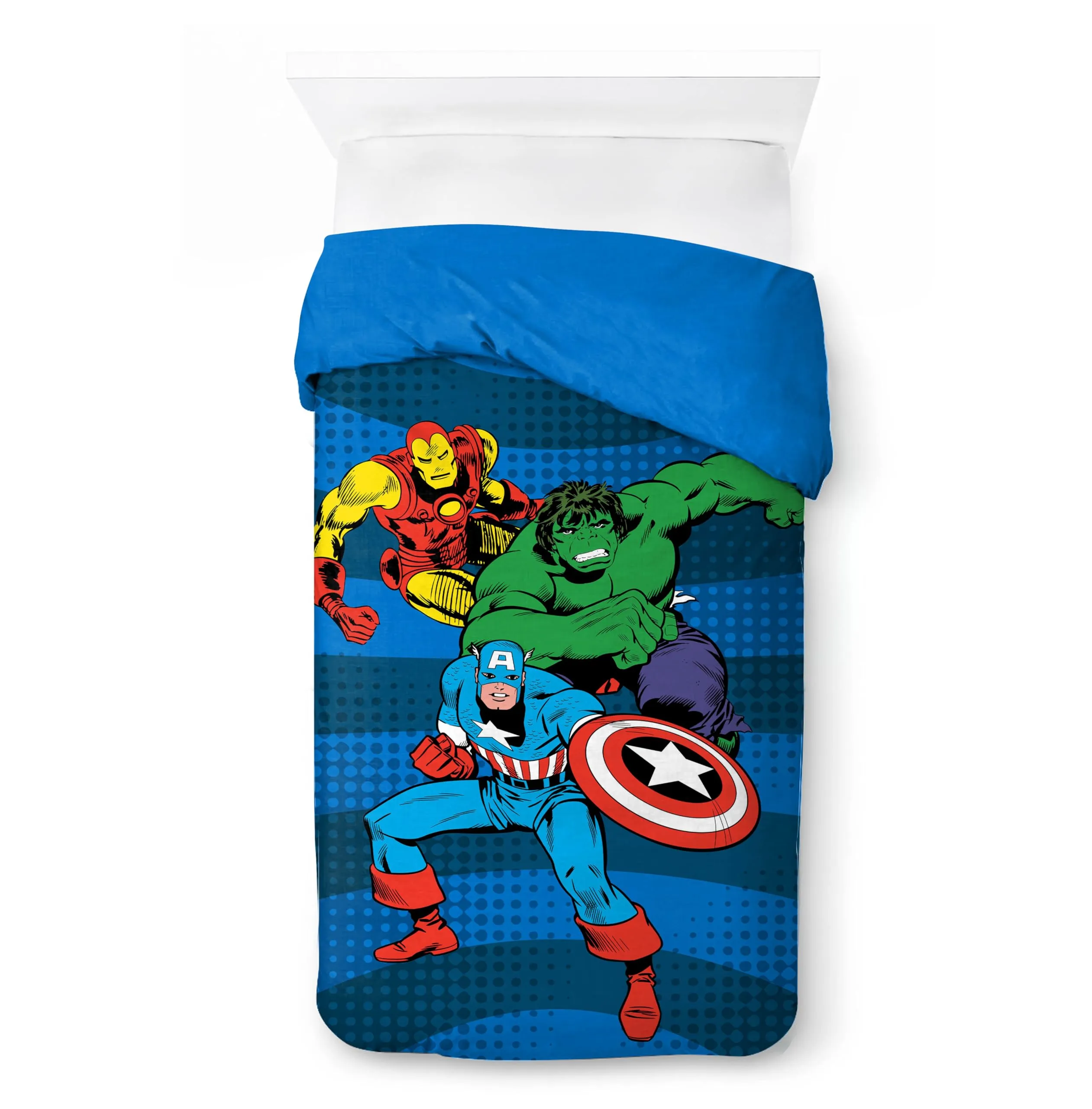 Jay Franco Marvel Avengers Set Copripiumino 2 Pezzi con Federa, Blu, Letto Singolo - immagine 5