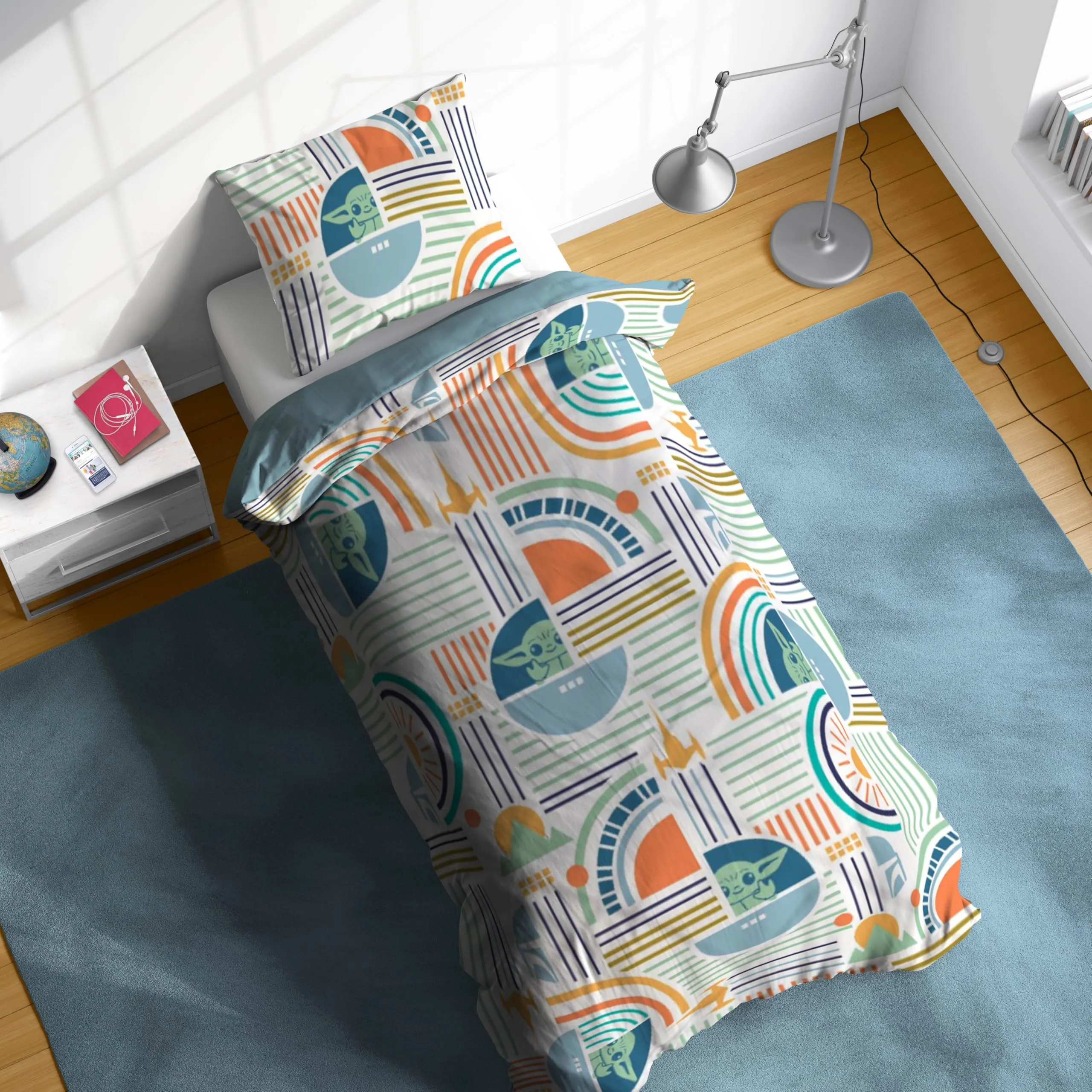 Jay Franco Star Wars The Mandalorian Bedding Set, Single, Multicolore, 2 Pieces - immagine 2