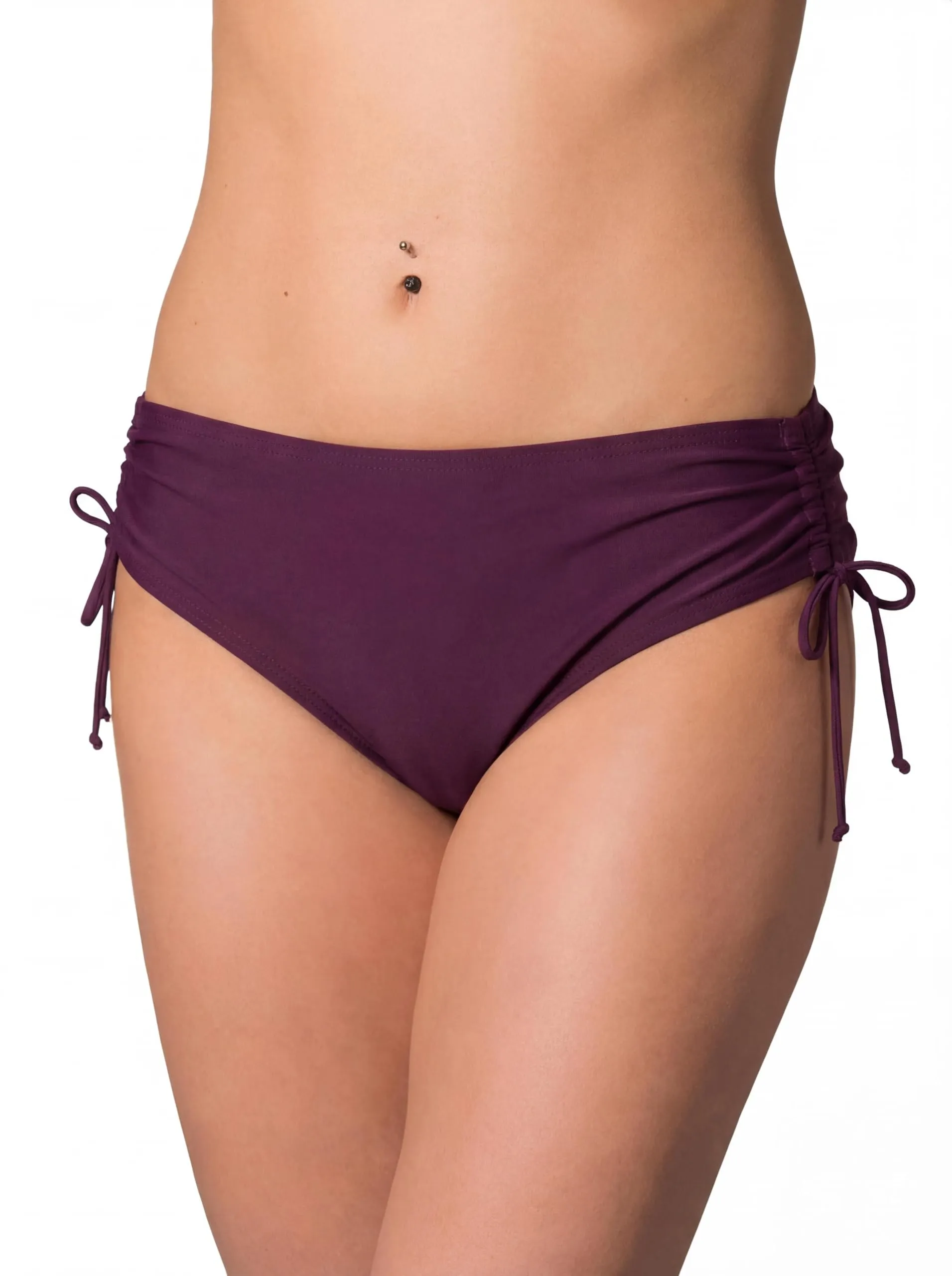 Aquarti Slip Costume Donna con Laccetti, Prugna Bordeaux, 42 - immagine 1