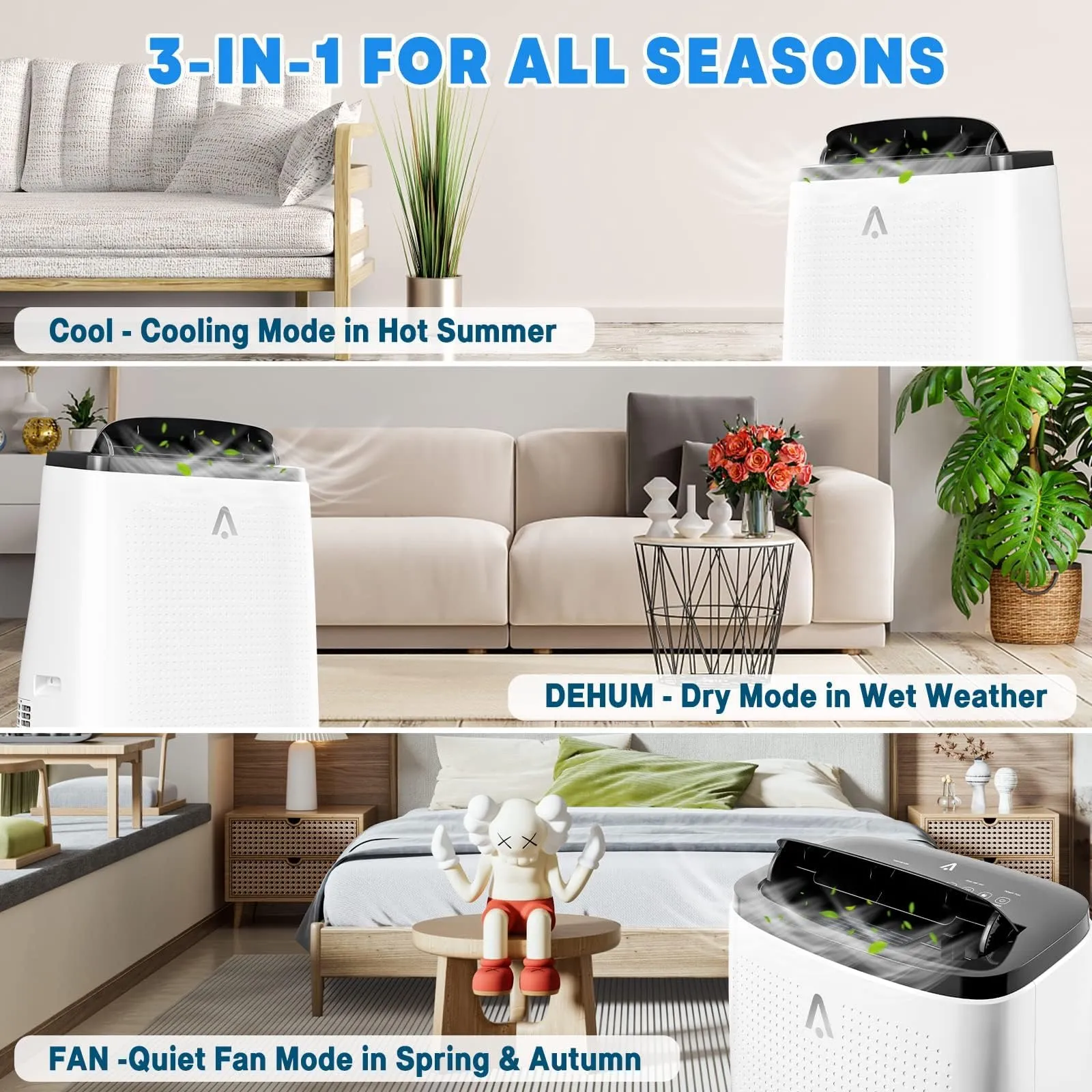 Garvee 14000 BTU Portable Air Conditioner 3-in-1 Cooling, Dehumidifying and Fan for rooms up to 750 sq ft - immagine 3