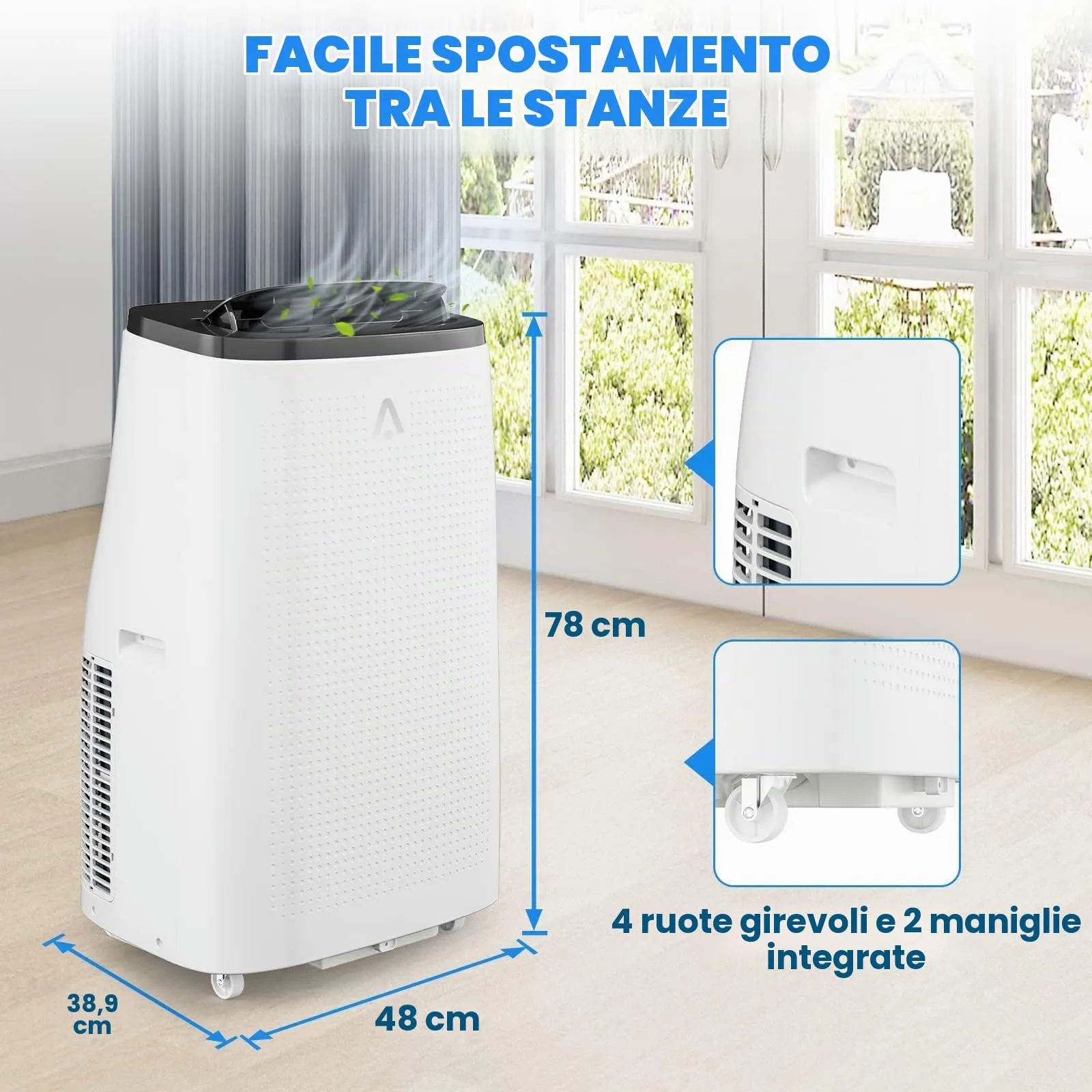Garvee 14000 BTU Portable Air Conditioner 3-in-1 Cooling, Dehumidifying and Fan for rooms up to 750 sq ft - immagine 6