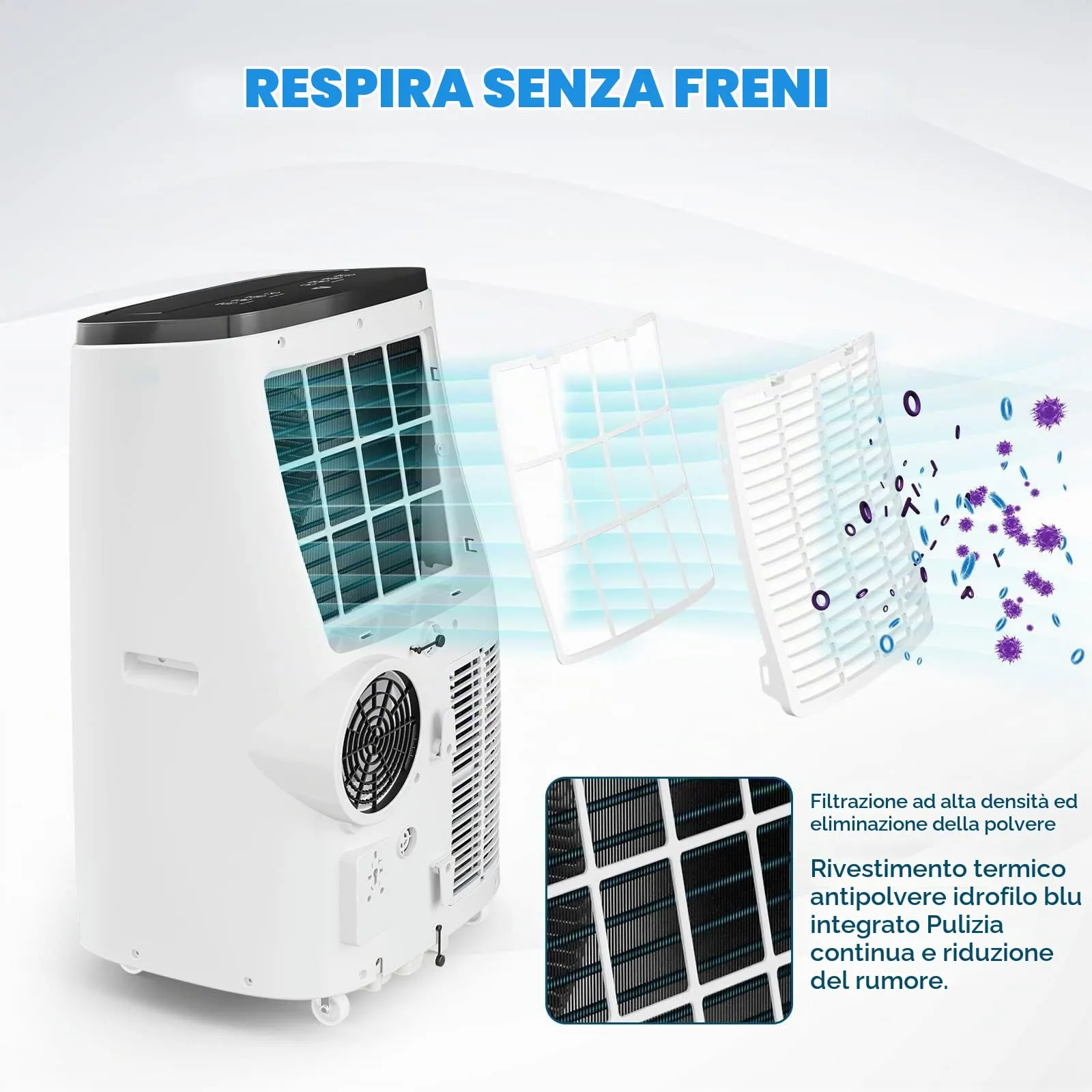 Garvee 14000 BTU Portable Air Conditioner 3-in-1 Cooling, Dehumidifying and Fan for rooms up to 750 sq ft - immagine 7