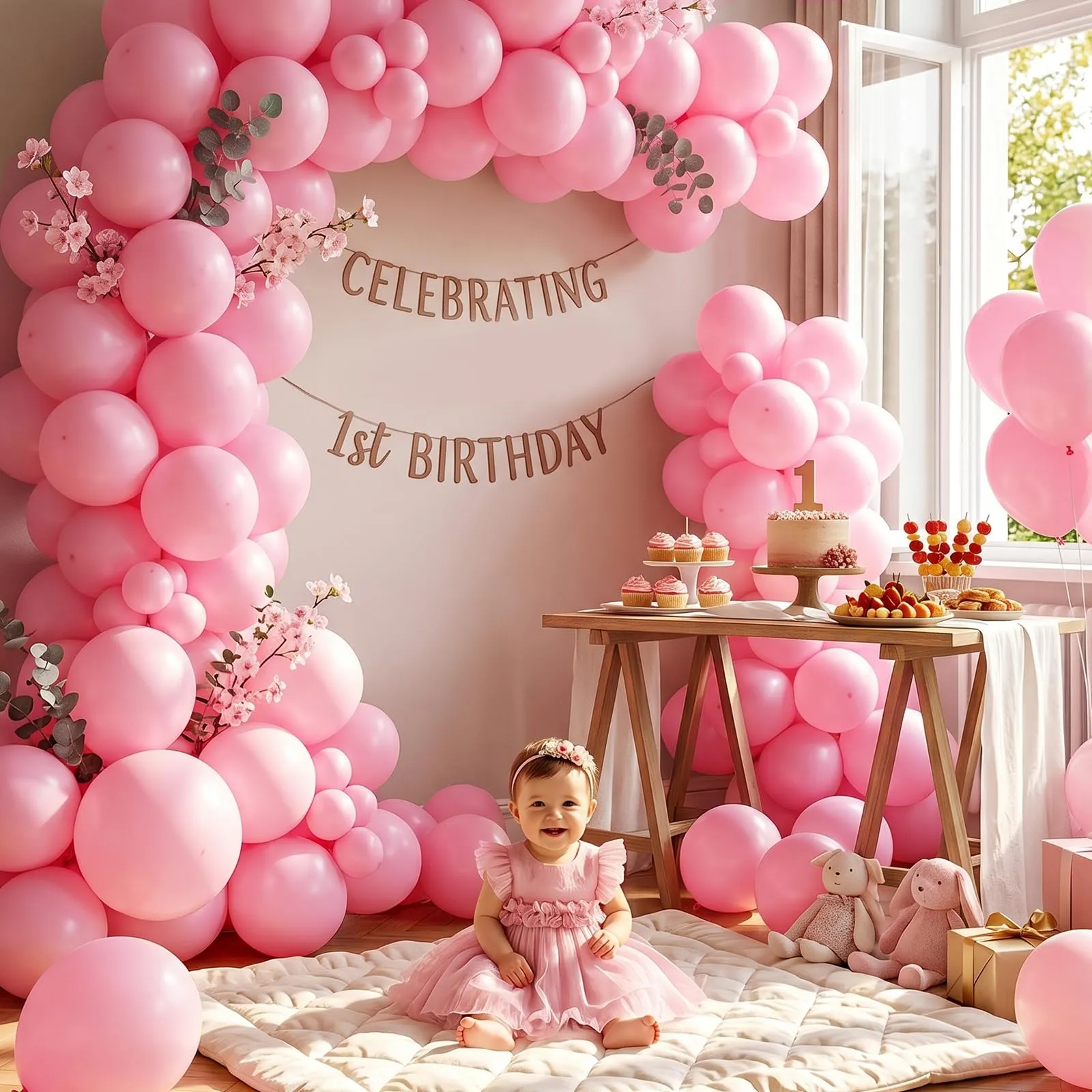 Fairymaiden Palloncini Rosa Pastello in Lattice, 100 Pezzi, 12 Pollici - immagine 5