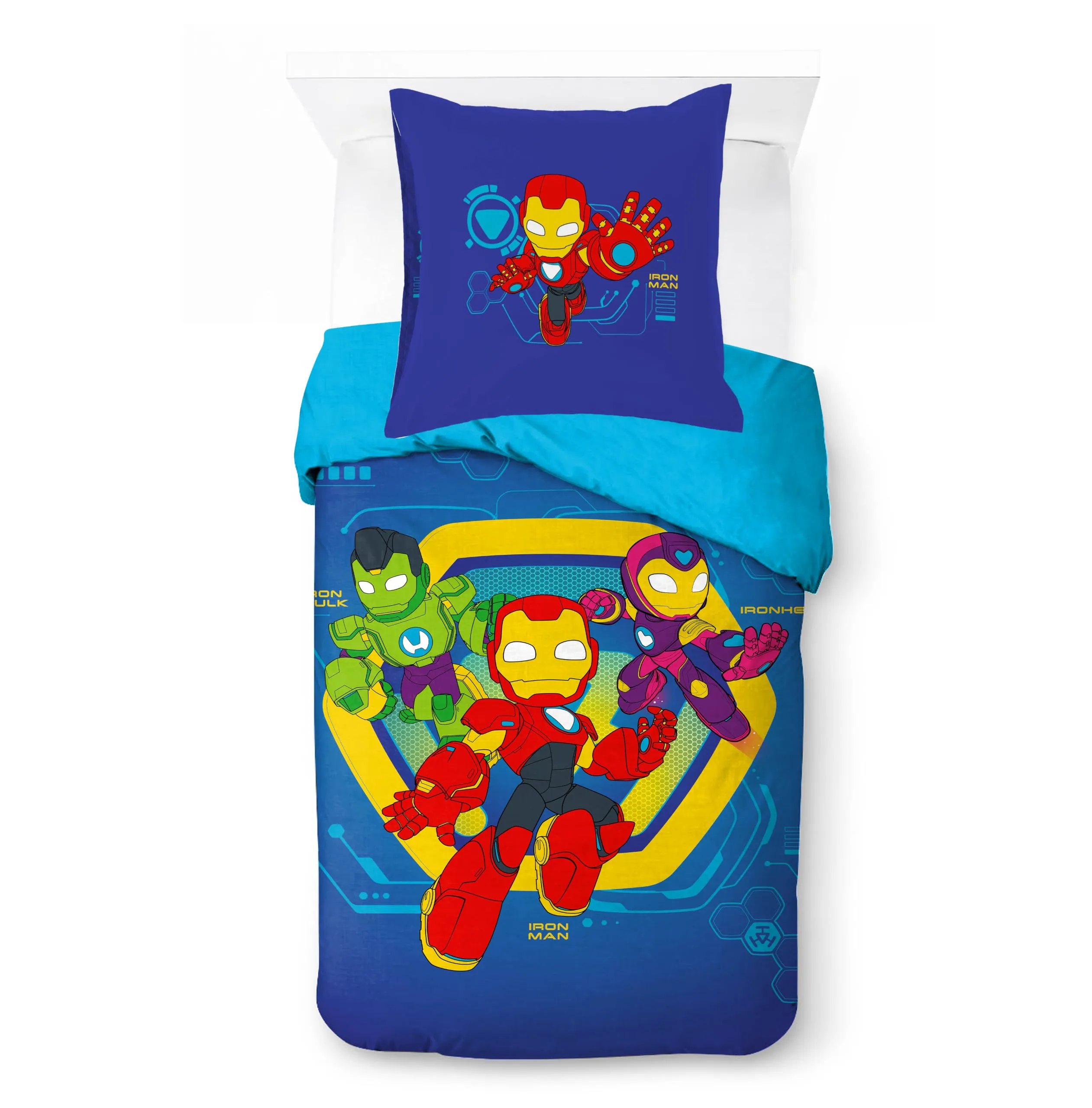 Jay Franco Marvel Iron Man e i suoi fantastici amici Set Biancheria da Letto per Letto Singolo, Blu, 2 Pezzi - immagine 1