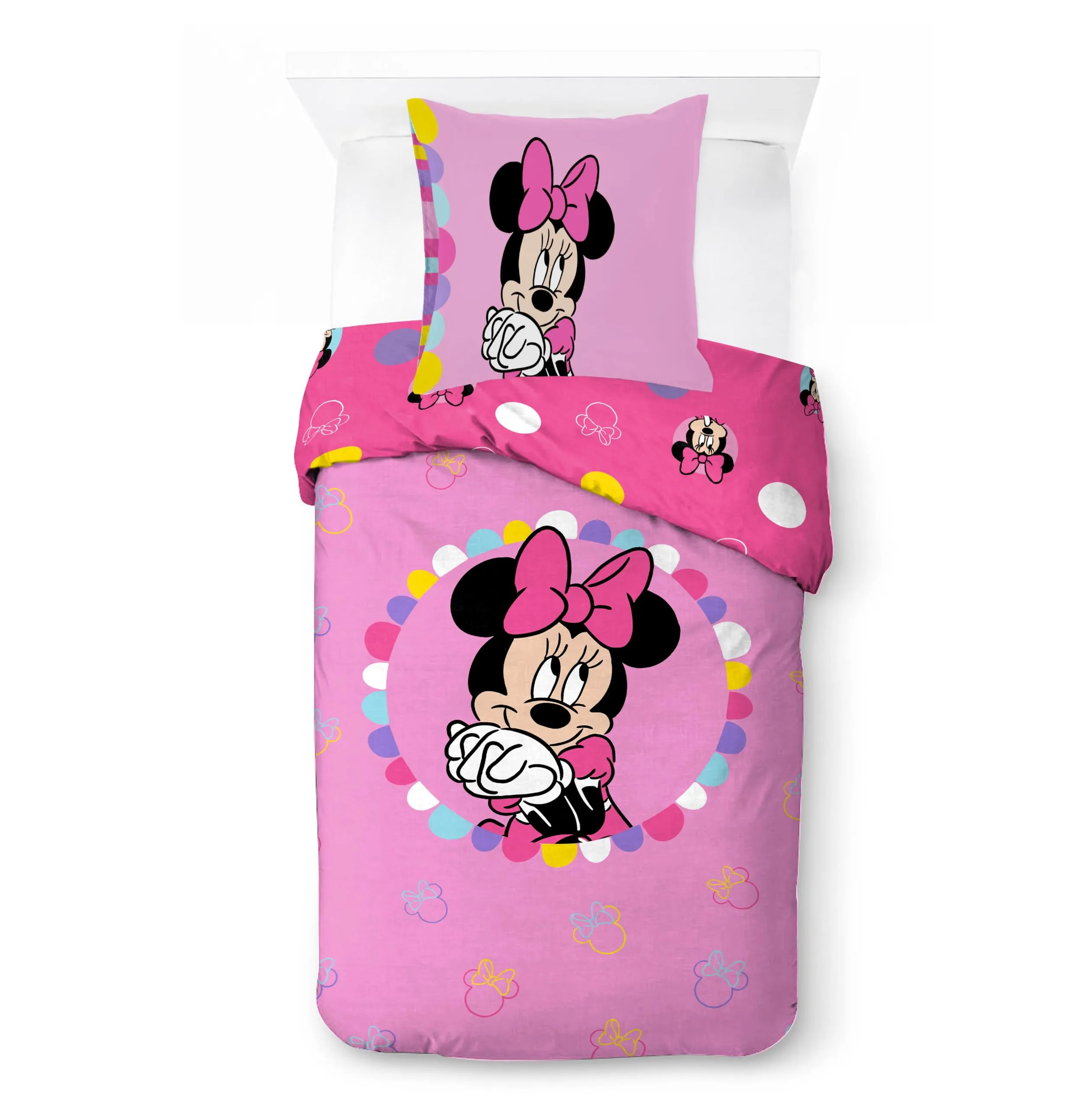 Jay Franco Disney Minnie Mouse Bedding Set, 2 Pieces, Single - immagine 1