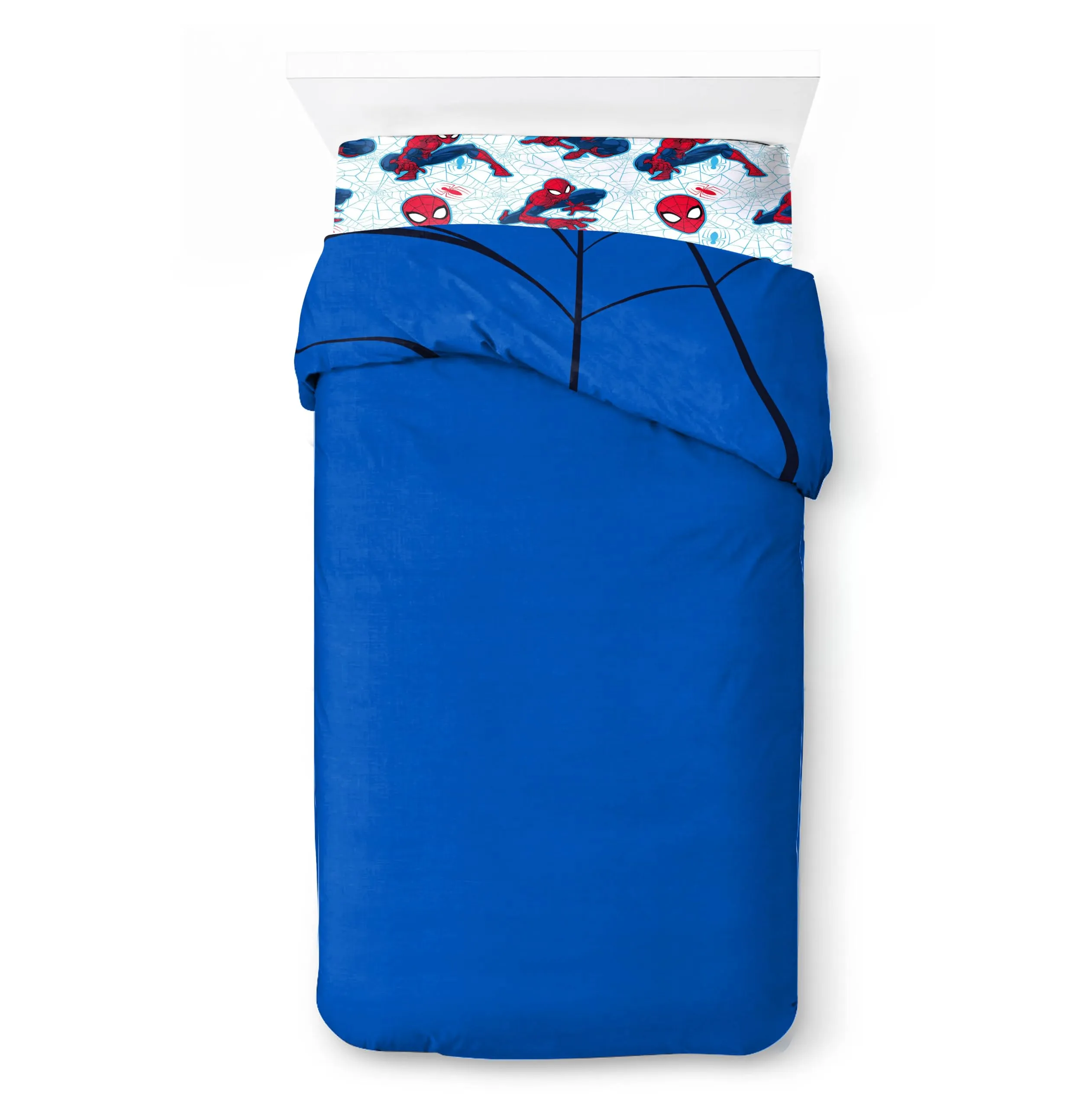 Jay Franco Marvel Spider-Man Bedding Set, Blue, 3 Pieces Single - immagine 6