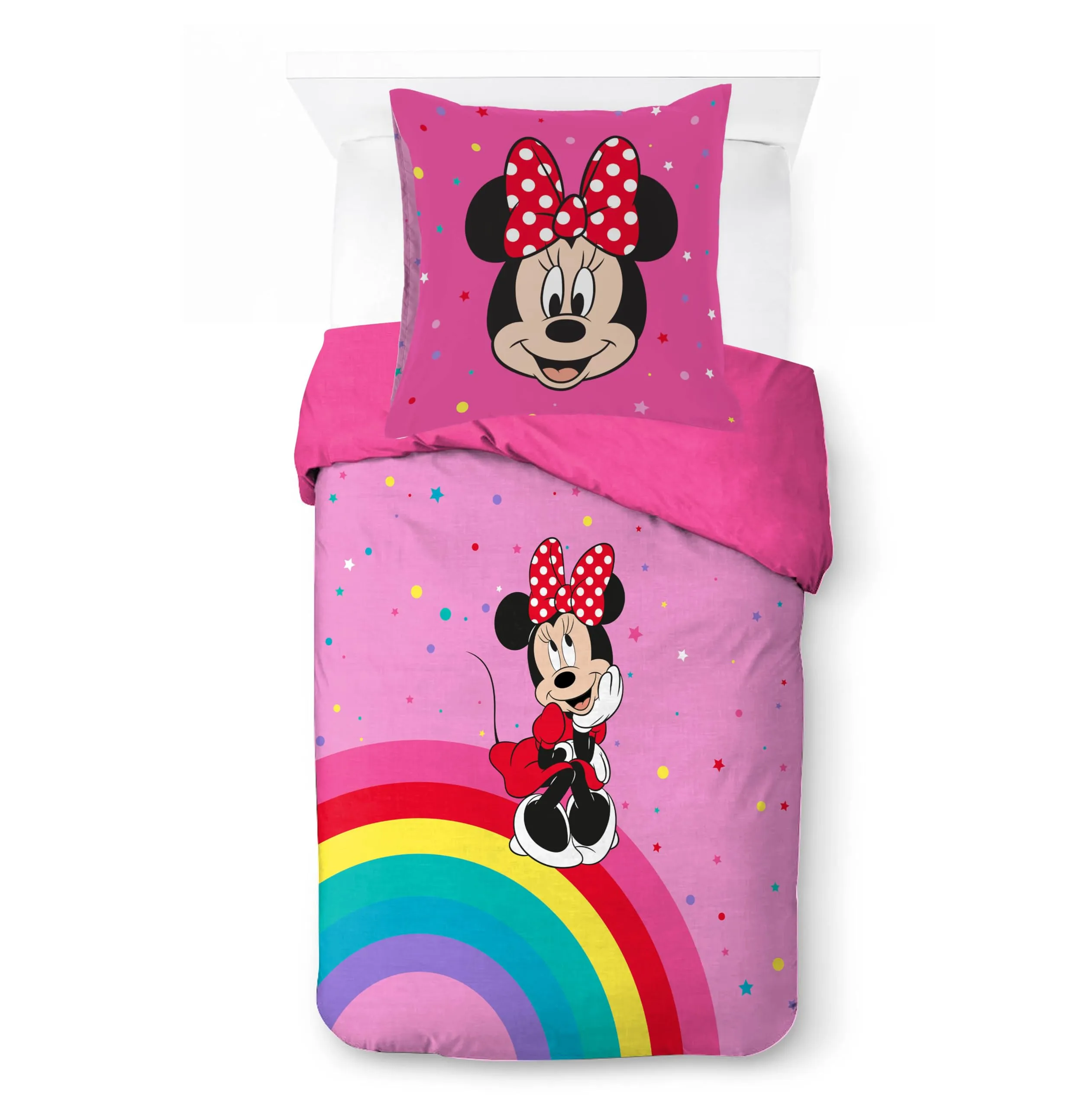 Jay Franco Disney Minnie Mouse Set Biancheria da Letto, Copripiumino e Federa, Letto Singolo, Multicolore, 2 Pezzi - immagine 1