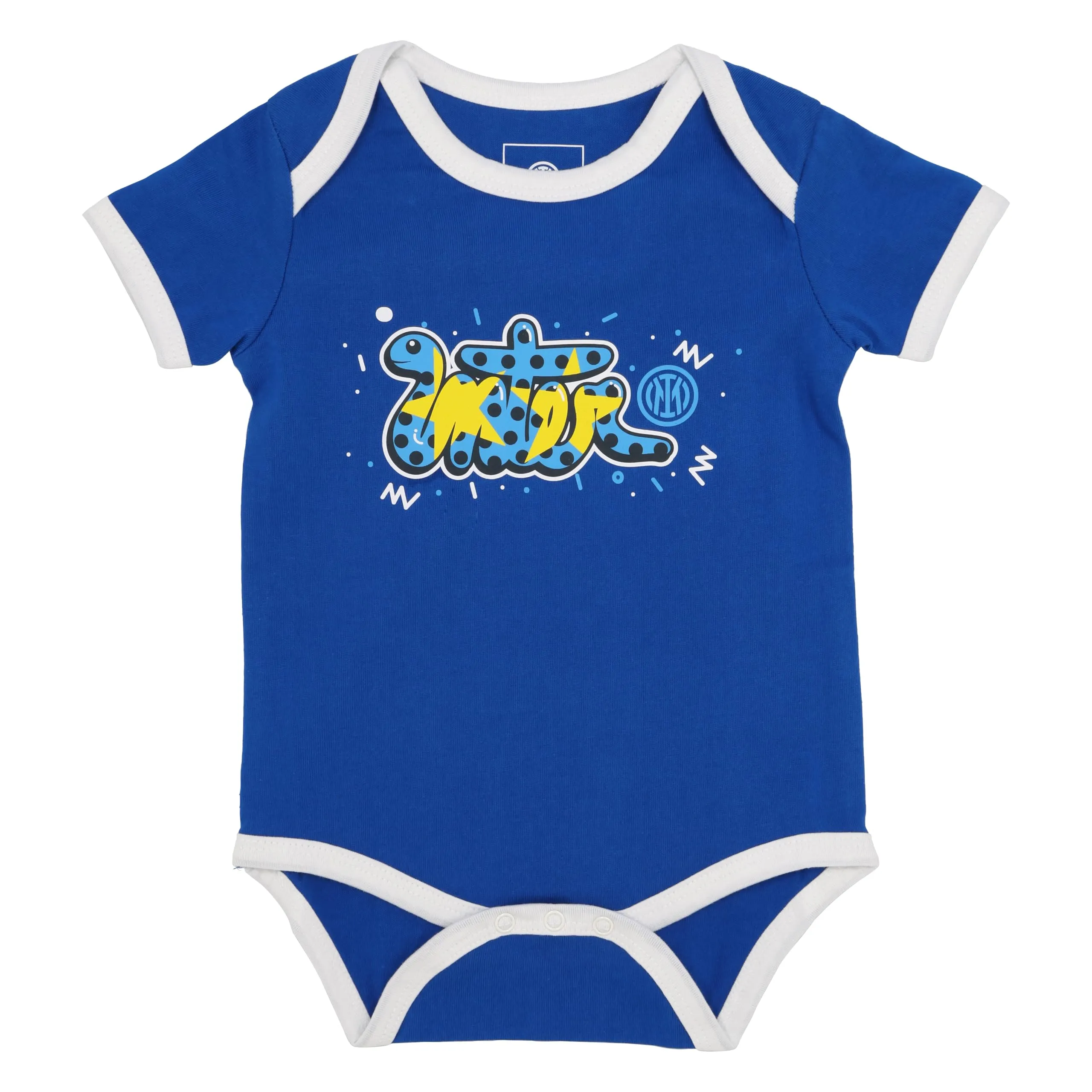 Inter Set Body Neonato Snake, Manica Corta, Bianco, 3 Mesi - immagine 4