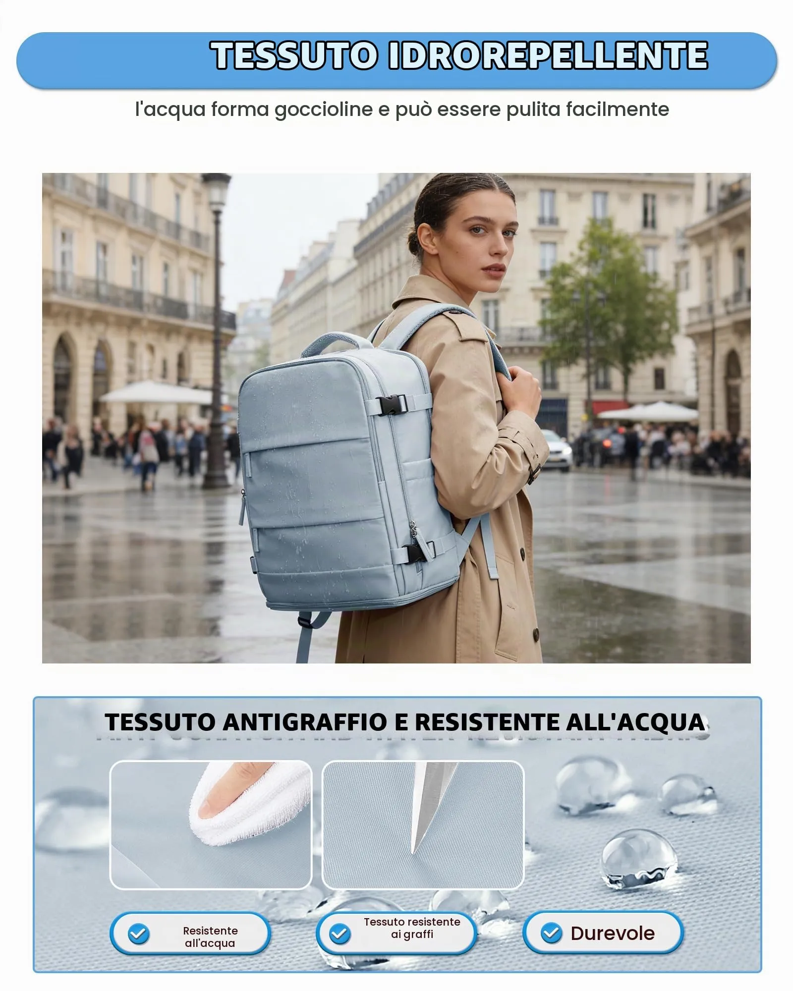 BJLFS Zaino da Viaggio 40x30x20 Sottovuoto con Pompa per Ryanair e Wizzair - immagine 7