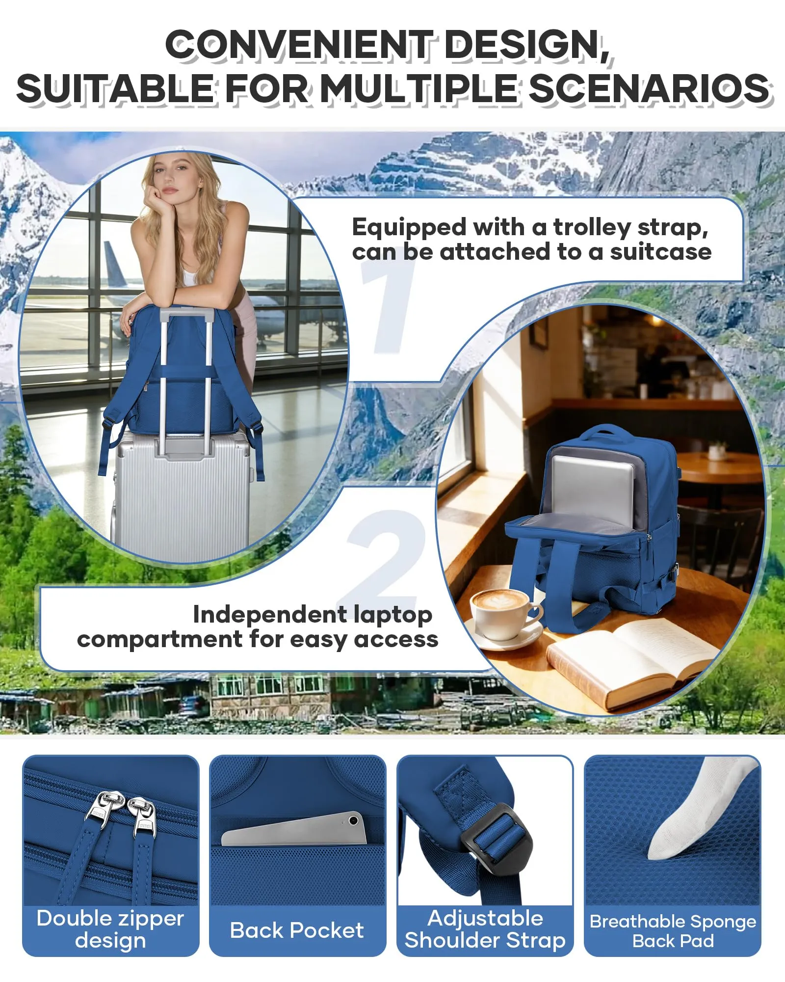 BJLFS Zaino da Viaggio Ryanair 40x30x20 Sottovuoto con Pompa - immagine 6