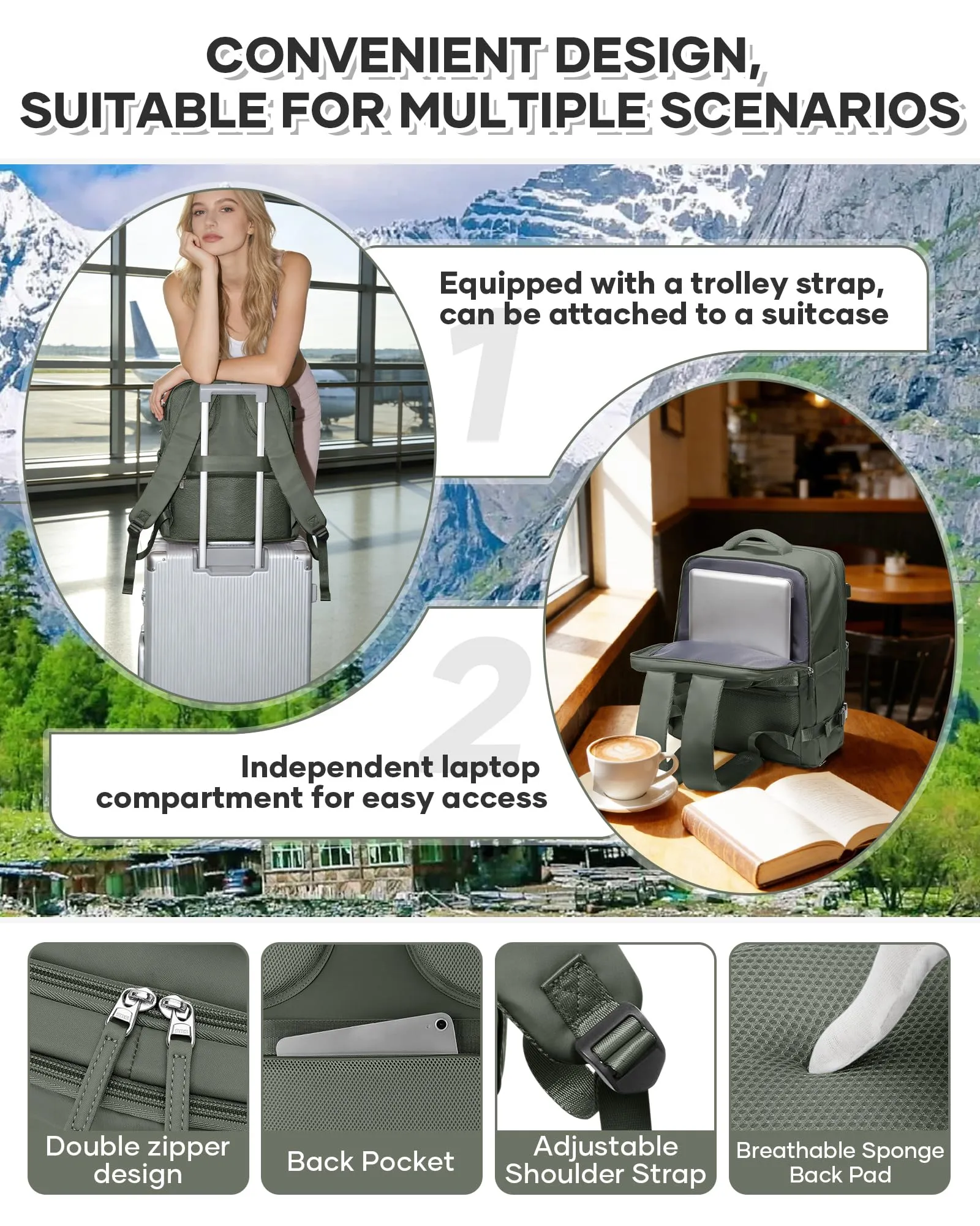 BJLFS Zaino da Viaggio Ryanair 40x30x20 Sottovuoto con Pompa - immagine 6