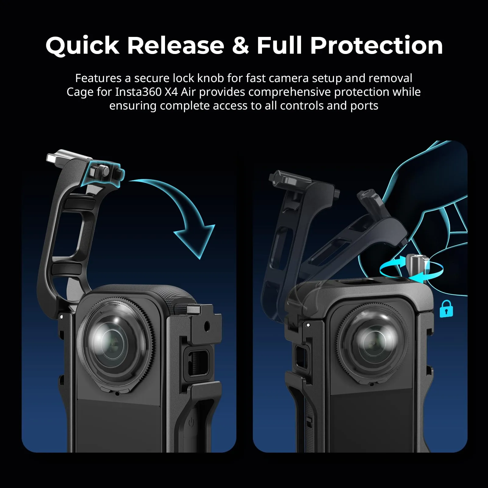 SmallRig Gabbia in Lega di Alluminio per Insta360 X4 Air - 5939 - immagine 3