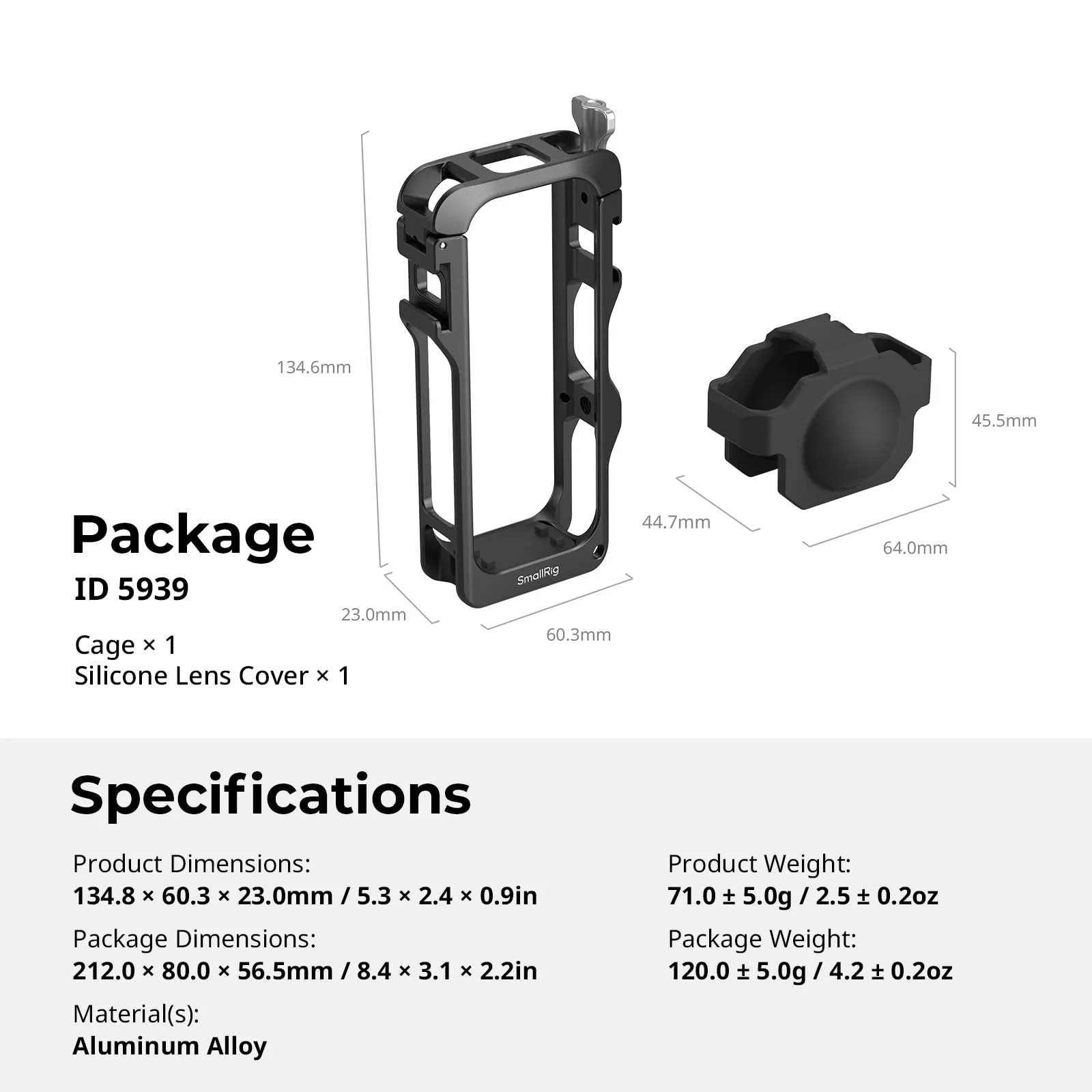 SmallRig Gabbia in Lega di Alluminio per Insta360 X4 Air - 5939 - immagine 8
