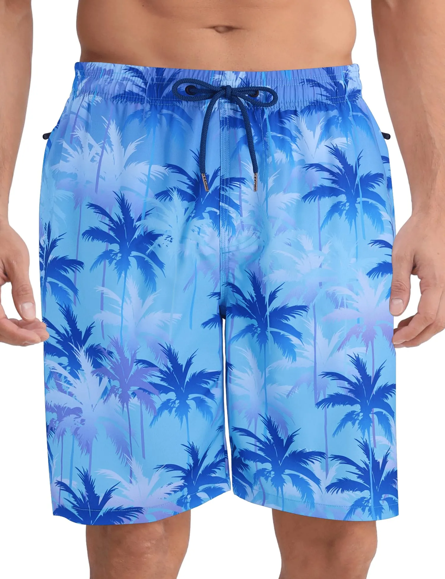 APTRO Pantaloncini da bagno da uomo ad asciugatura rapida, Colorful Palm Blue Bs118, 3XL - immagine 1
