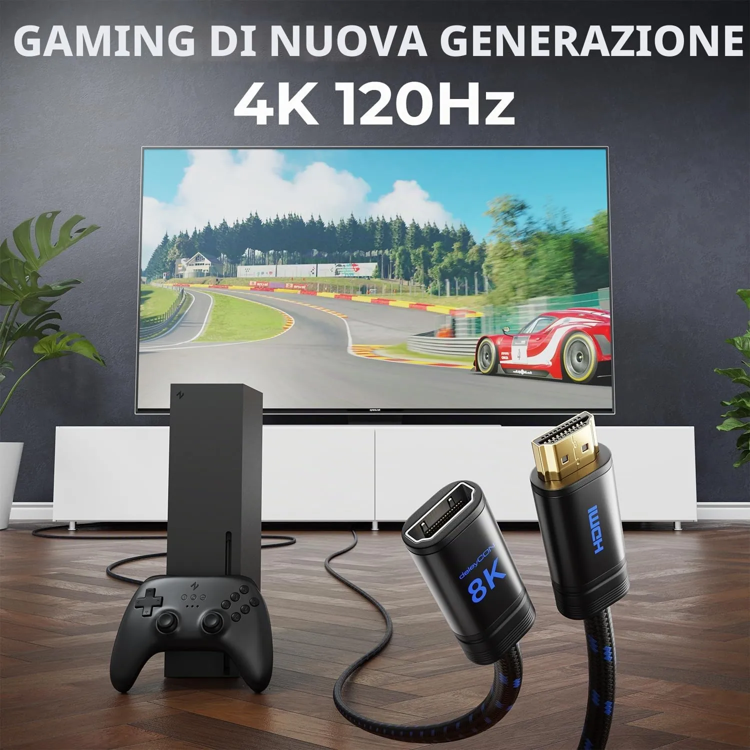 deleyCON 2m Prolunga HDMI 2.1 8K 48Gbps Dolby Atmos eARC HDR10+ - immagine 6
