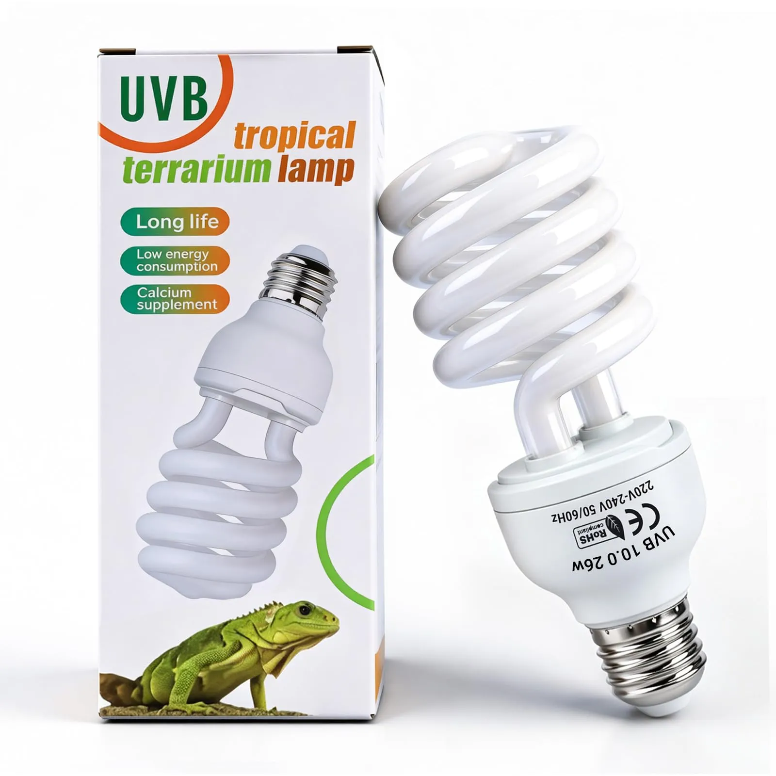 Caldarax Lampada UVB 10.0 per Rettili 26W E27 UVA UVB per Tartarughe, Lucertole, Serpenti, Camaleonti e Draghi Barbuti - immagine 1