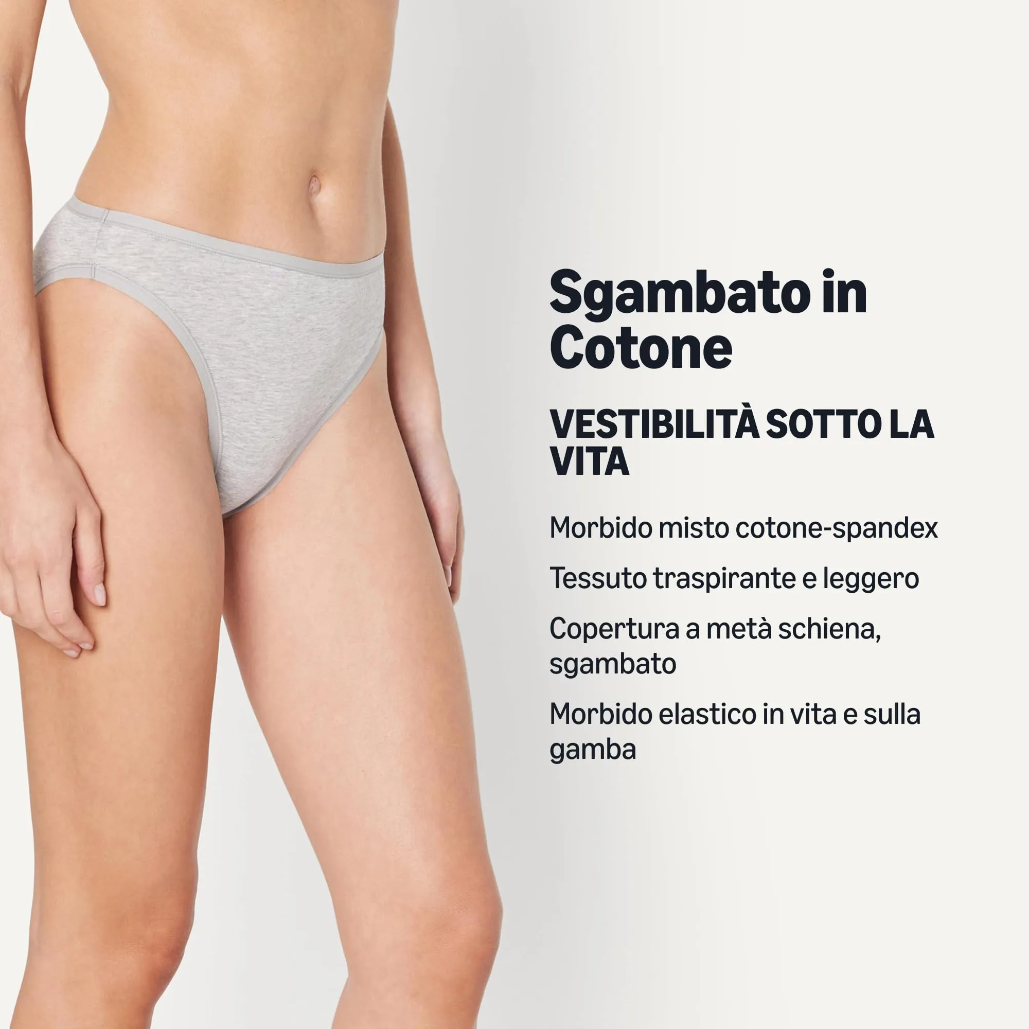 Amazon Essentials Slip Bikini in Cotone Plus, Grigio Mélange Medio, 3XL Plus - immagine 3