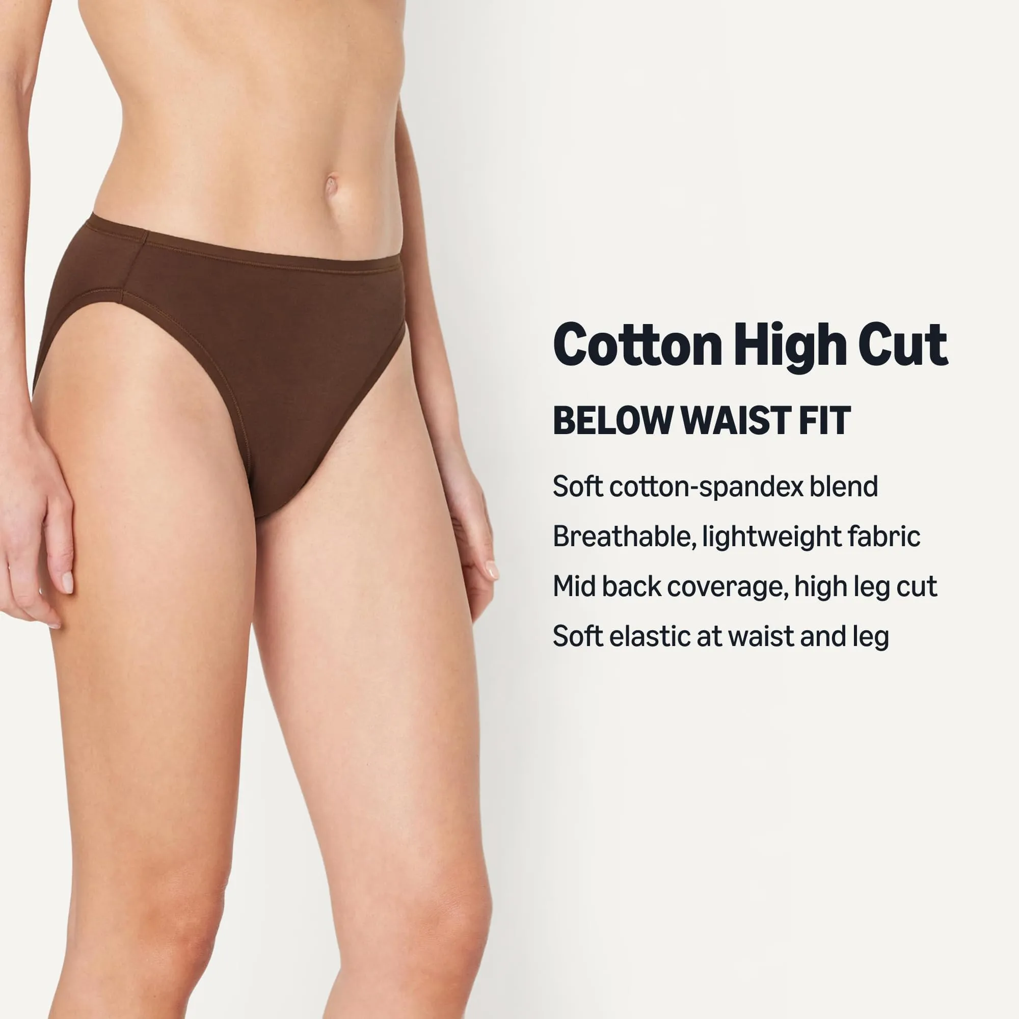 Amazon Essentials Slip Bikini a Taglio Alto in Cotone Elasticizzato Donna, Confezione da 6, Ricca Nocciola, 4XL Plus - immagine 2