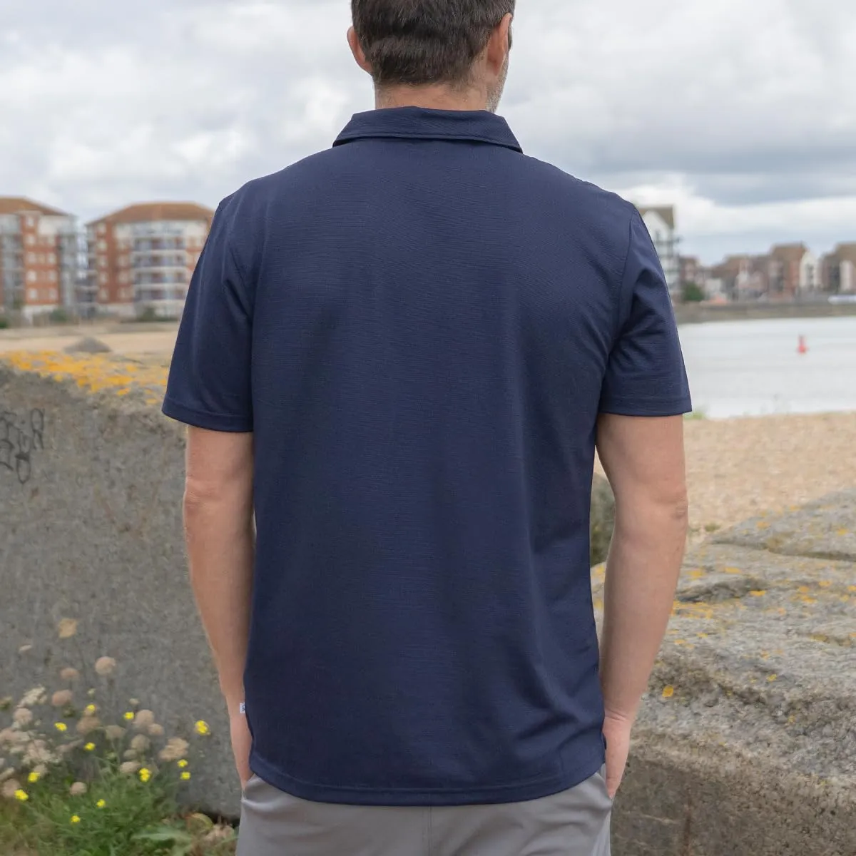 Calvin Klein Central Eco Light Wicking Golf Polo - Navy - XXL - immagine 6