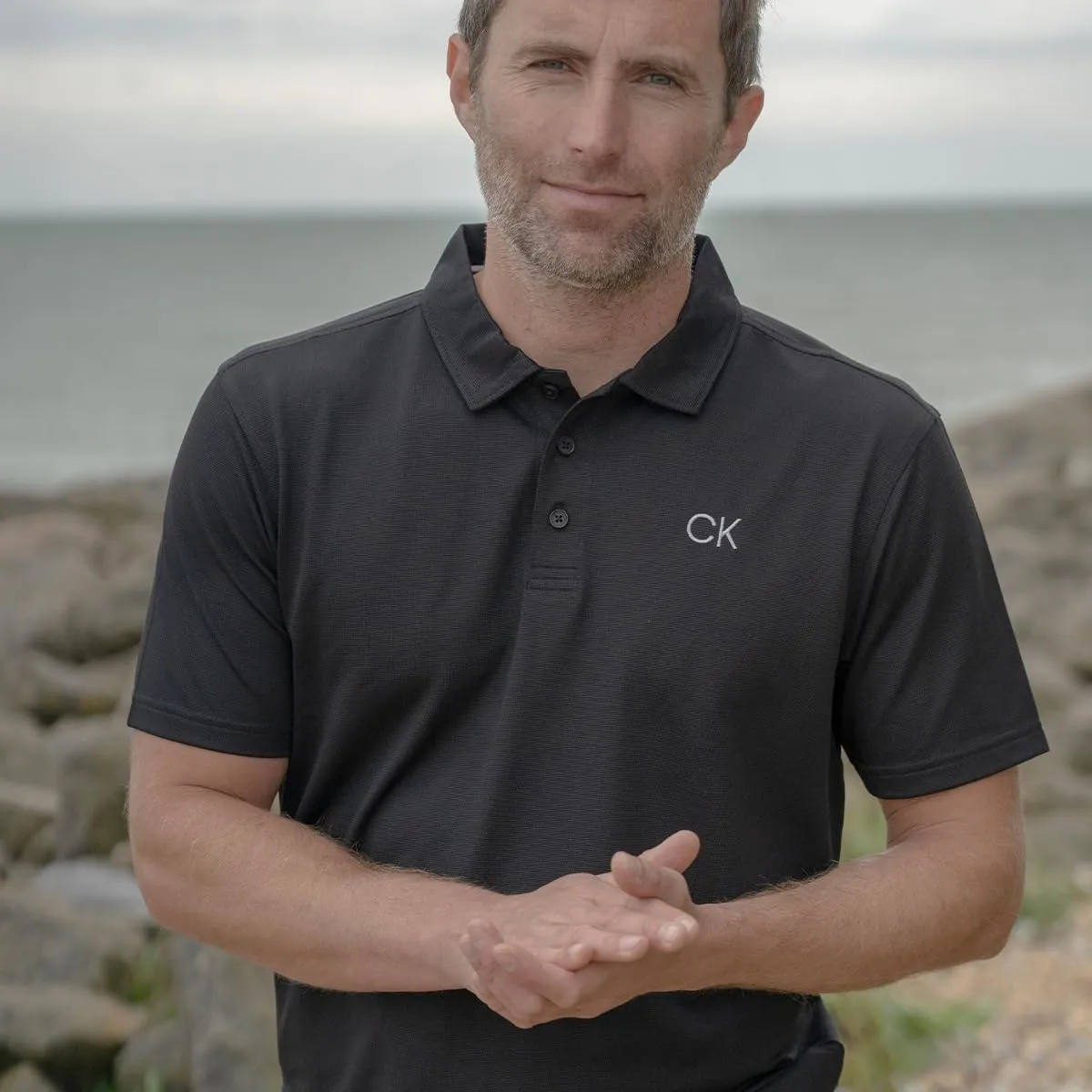 Calvin Klein Central Eco Light Wicking Men's Golf Polo - Nero - 3XL - immagine 3