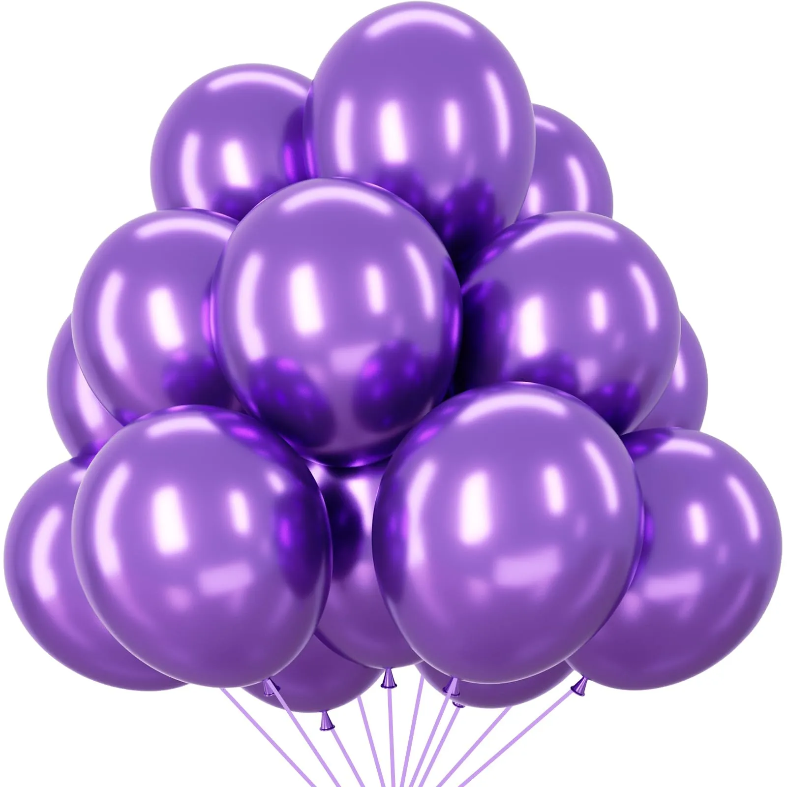 Fairymaiden Palloncini Viola Metallizzati in Lattice, 100 Pezzi, 12 Pollici - immagine 1