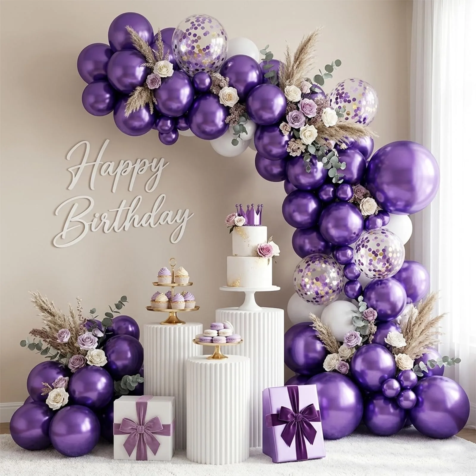 Fairymaiden Palloncini Viola Metallizzati in Lattice, 100 Pezzi, 12 Pollici - immagine 6