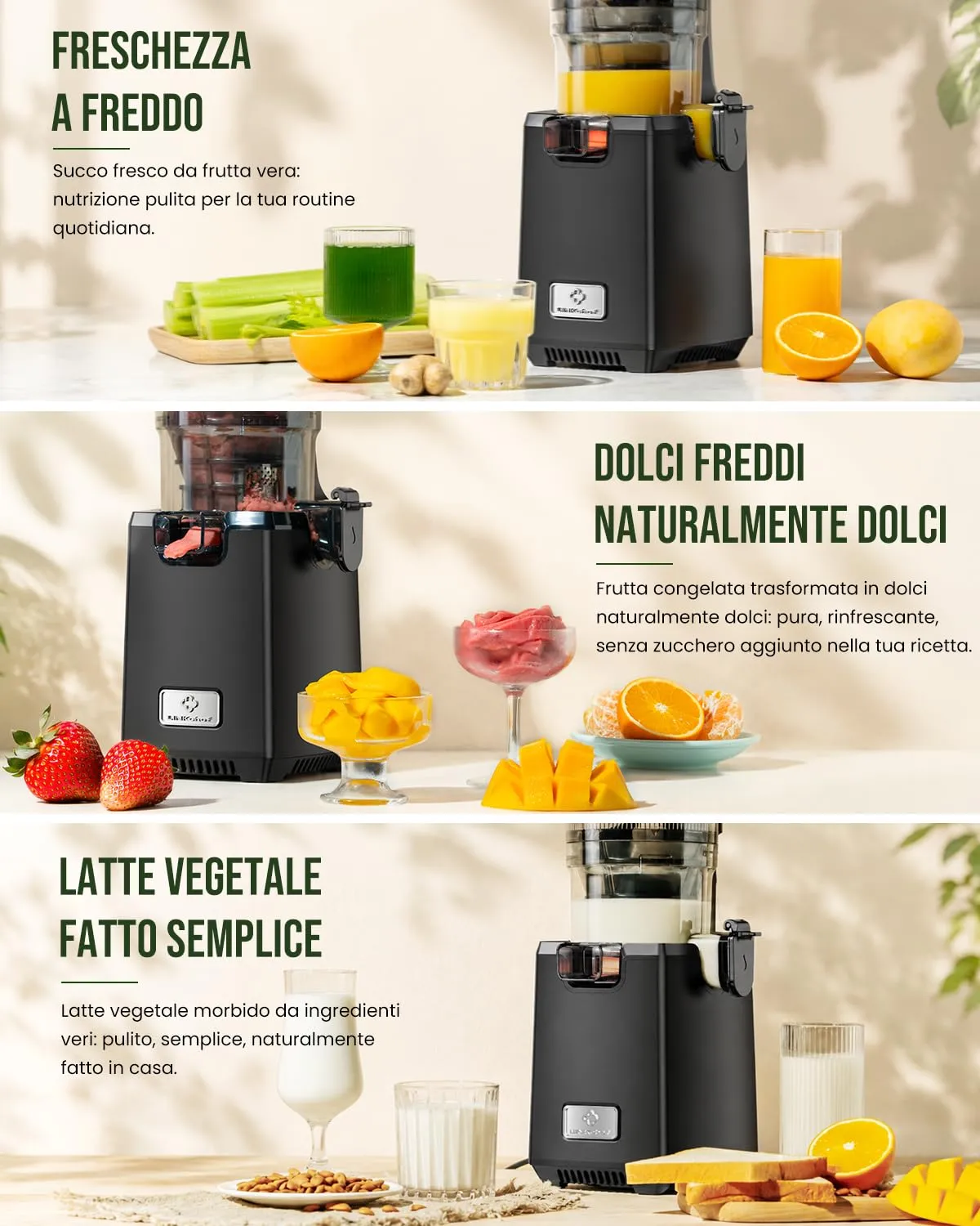 LINKChef Estrattore di Succo a Freddo 250W, Imboccatura 13 cm, 1,8 L, Senza BPA - immagine 9