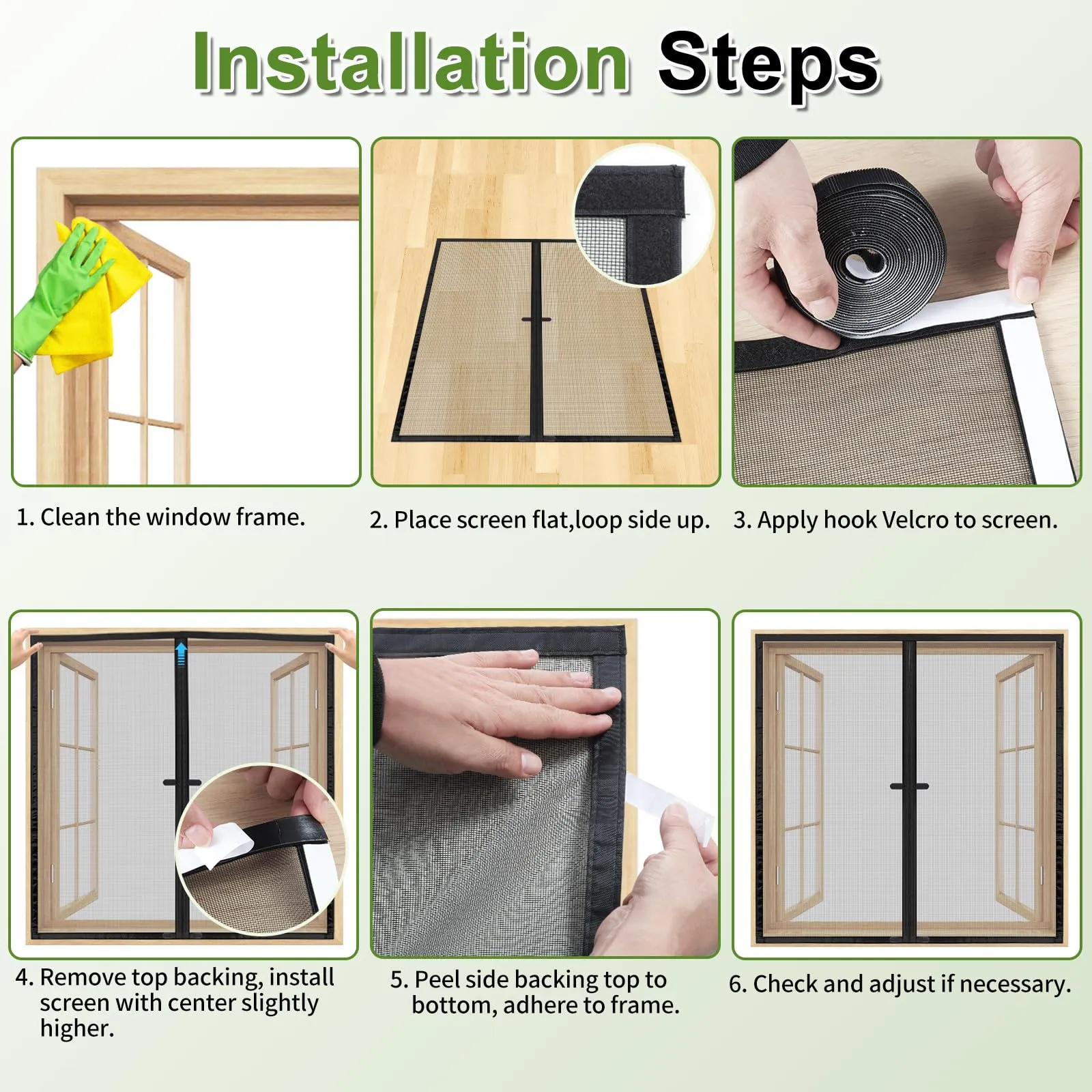 ESMAYULO Zanzariera Magnetica per Finestra in Fibra di Vetro, 155x145 cm, Nero - immagine 6