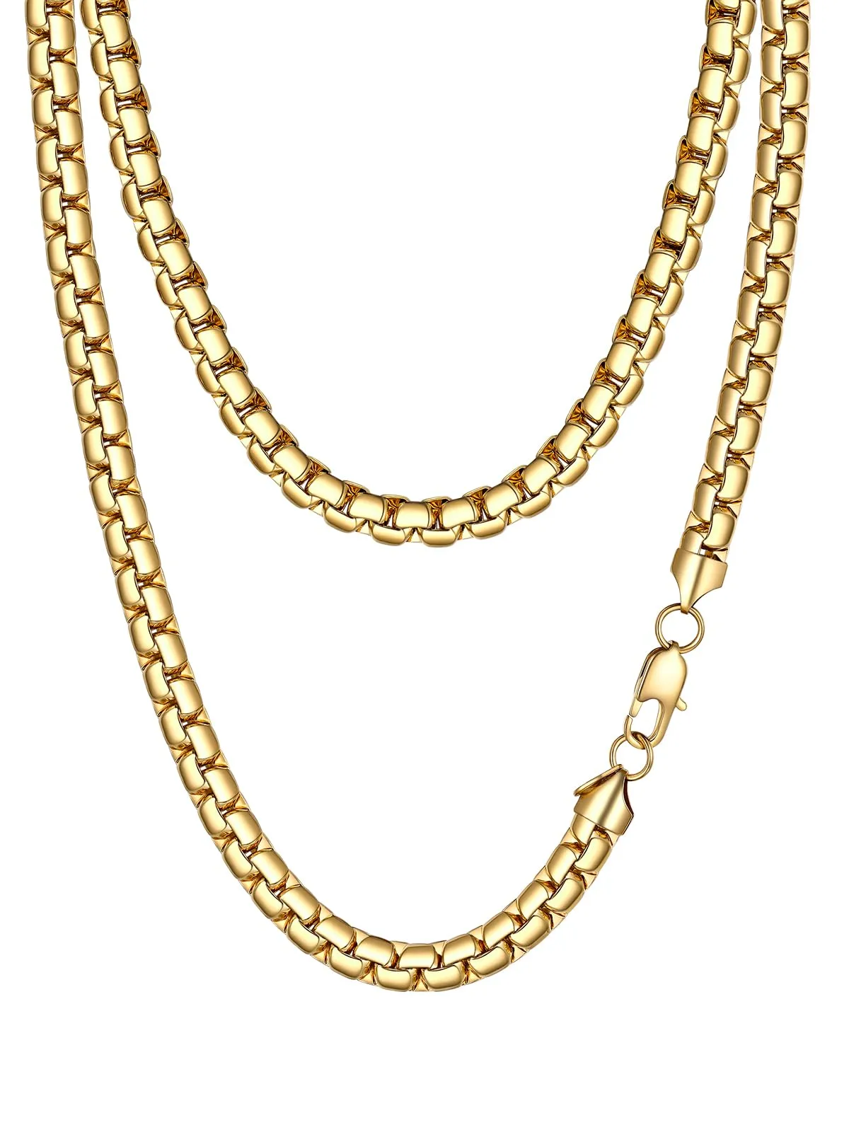 PROSTEEL Catena a Maglia Veneziana 8mm Oro Piatta 46cm Collana Uomo Acciaio - immagine 1