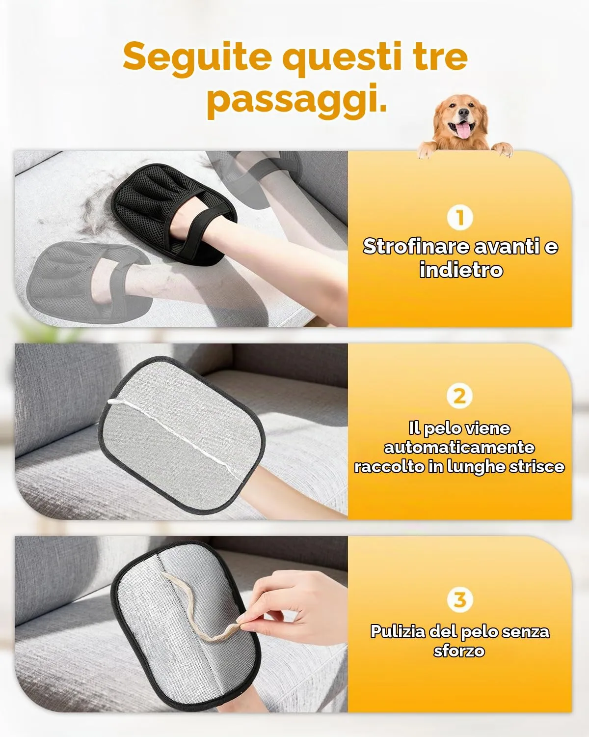 JIMYIU Guanto rimuovi peli animali, 1 pezzo - immagine 3