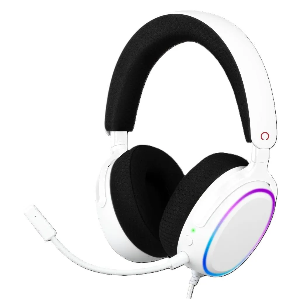 Konix Nexus Cuffie Gaming USB-A, Altoparlanti 40mm, Microfono, Illuminazione RGB, Bianco - immagine 1