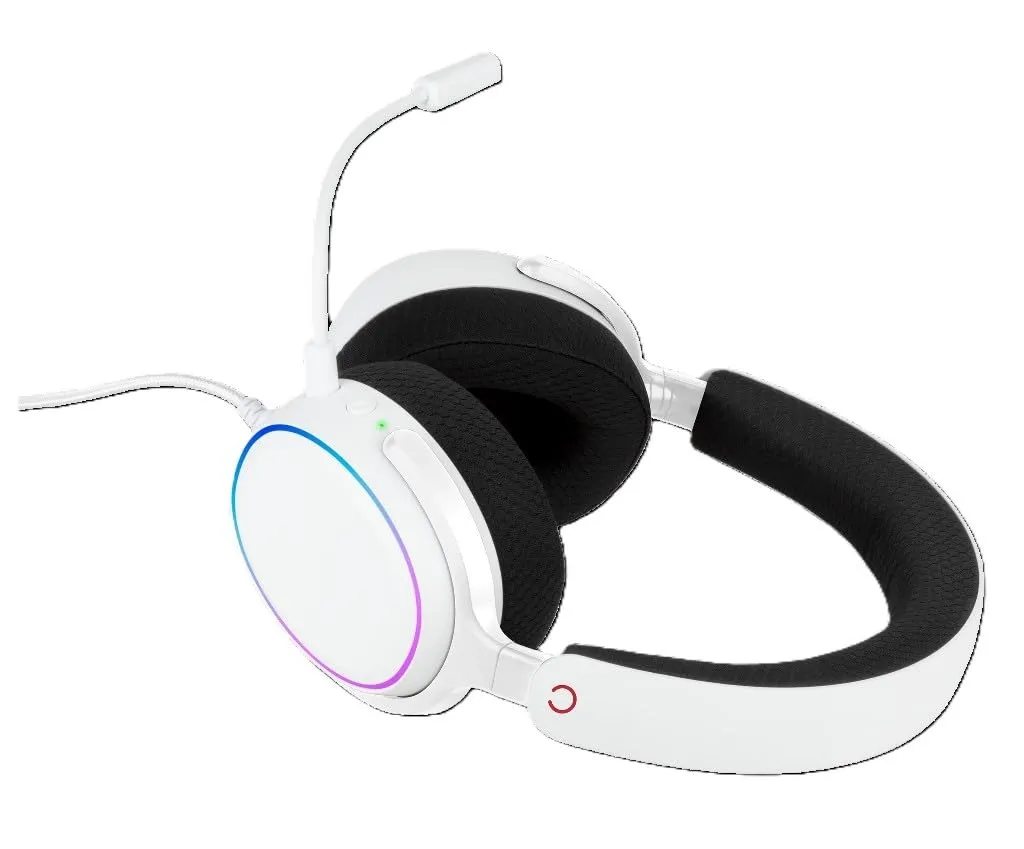 Konix Nexus Cuffie Gaming USB-A, Altoparlanti 40mm, Microfono, Illuminazione RGB, Bianco - immagine 2