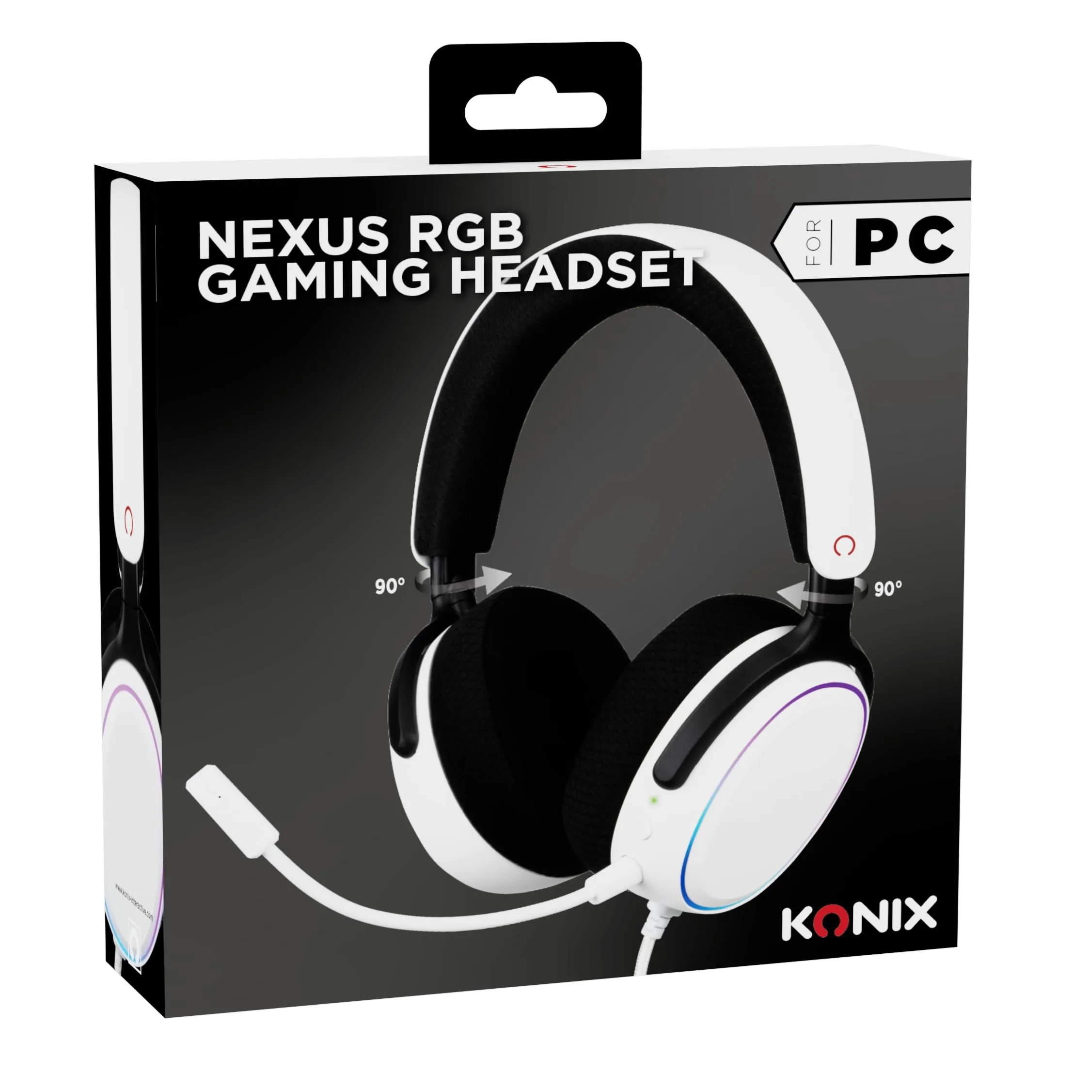 Konix Nexus Cuffie Gaming USB-A, Altoparlanti 40mm, Microfono, Illuminazione RGB, Bianco - immagine 6