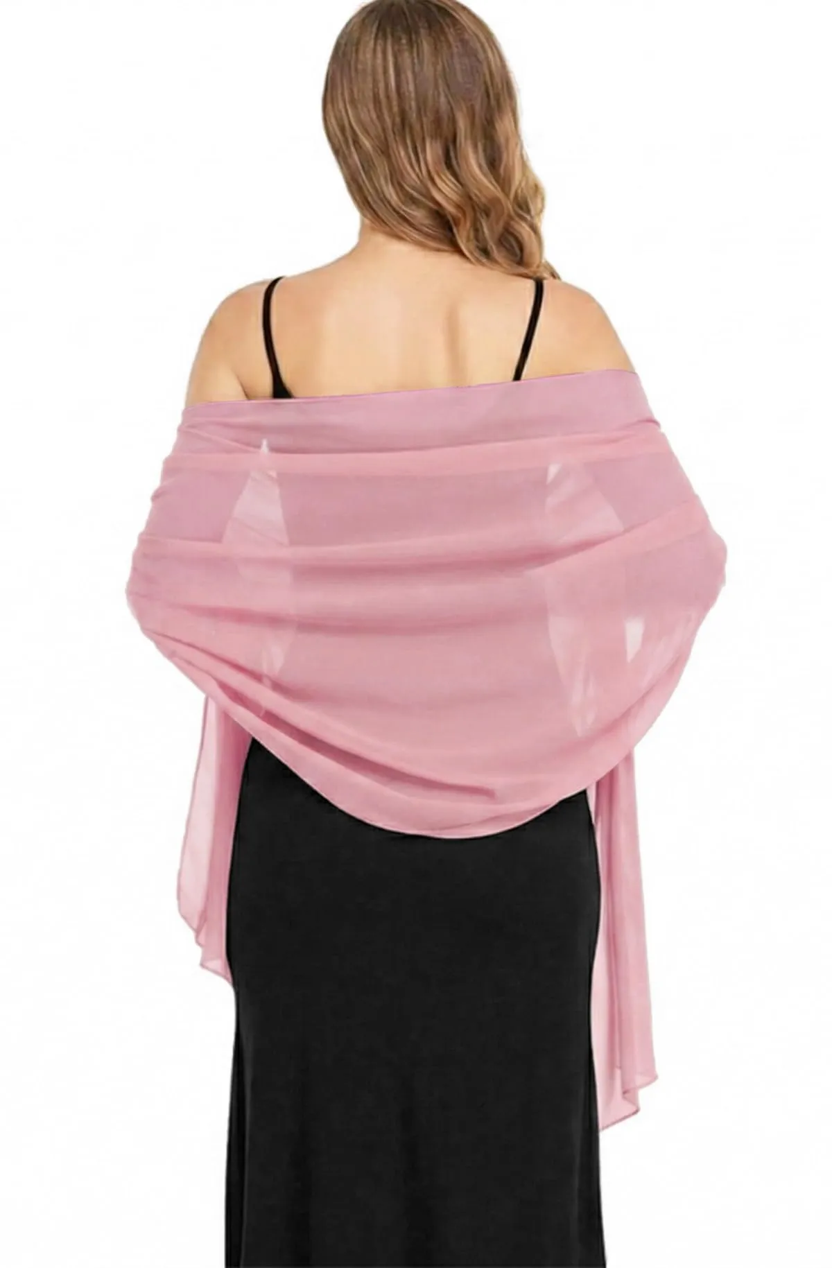 Van Der Rich Stola in Mussola di Seta Foulard Scialle Leggero Donna - Rosa - immagine 1