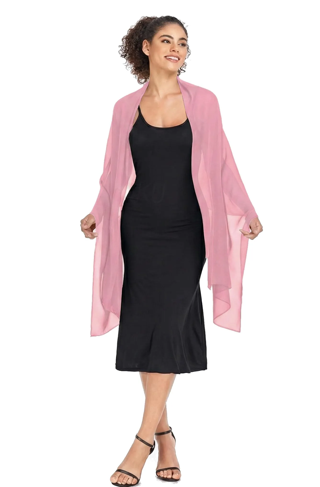 Van Der Rich Stola in Mussola di Seta Foulard Scialle Leggero Donna - Rosa - immagine 2