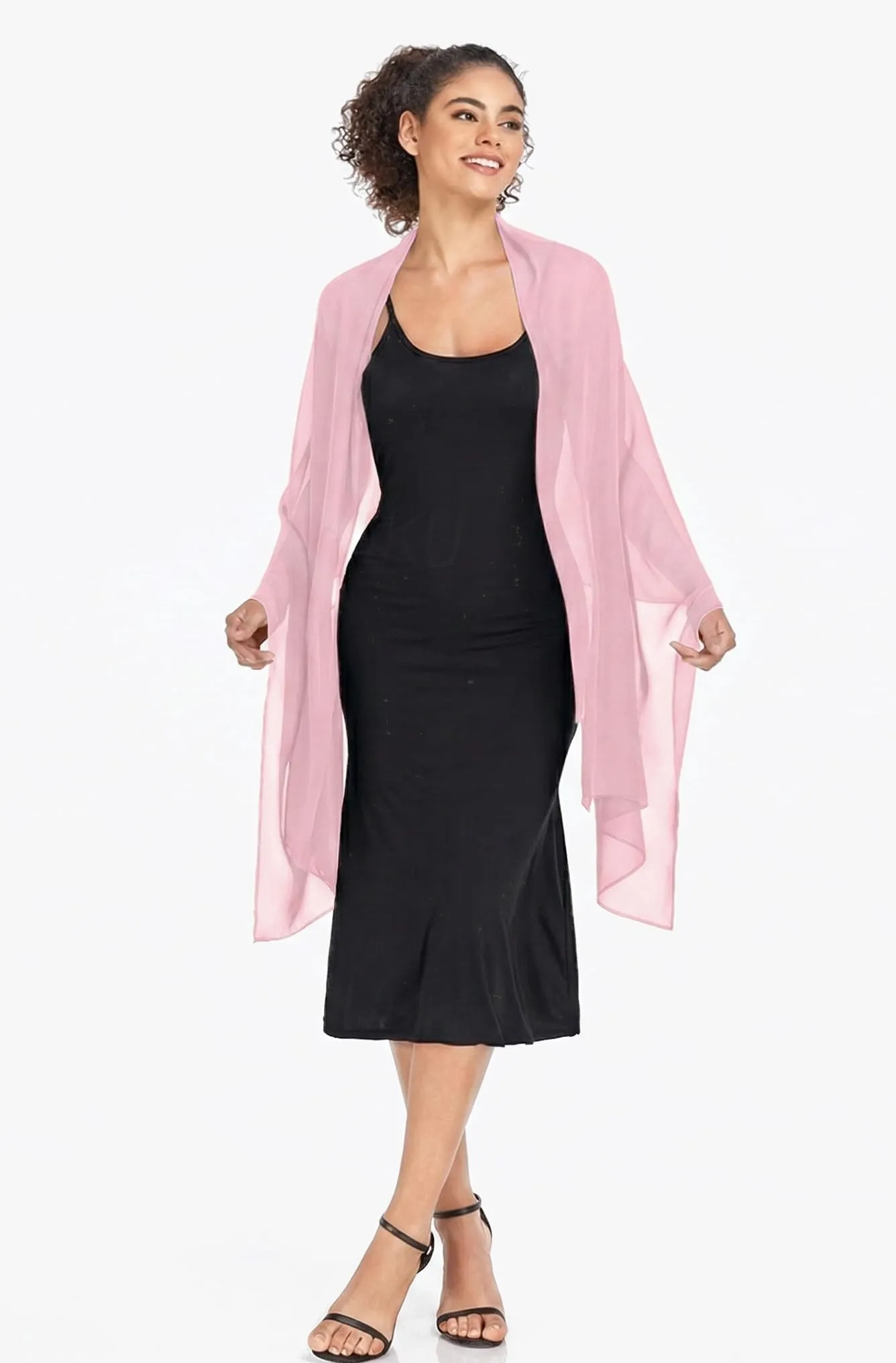 Van Der Rich Stola in Mussola di Seta Foulard Scialle Leggero Donna (22-Rosa) - immagine 2