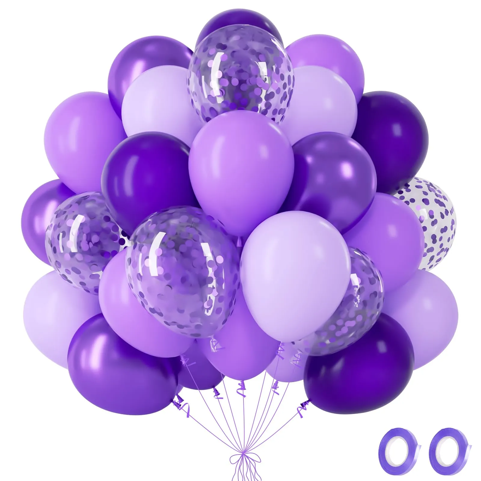 fairymaiden Palloncini Viola Metallizzati in Lattice, 60 Pezzi, 12 Pollici - immagine 1