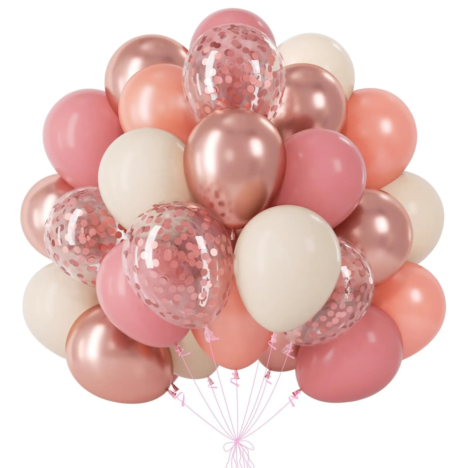 fairymaiden Palloncini Rosa Beige, 60 Pezzi, 12 Pollici - immagine 1