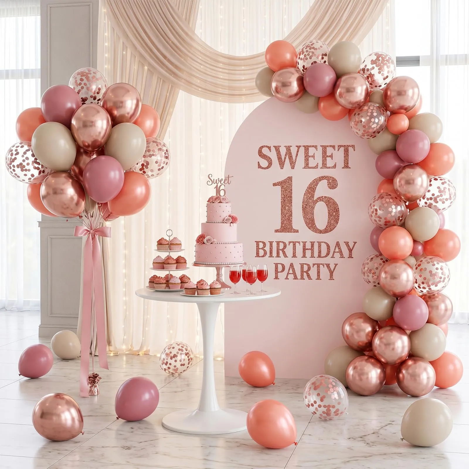 fairymaiden Palloncini Rosa Beige, 60 Pezzi, 12 Pollici - immagine 6