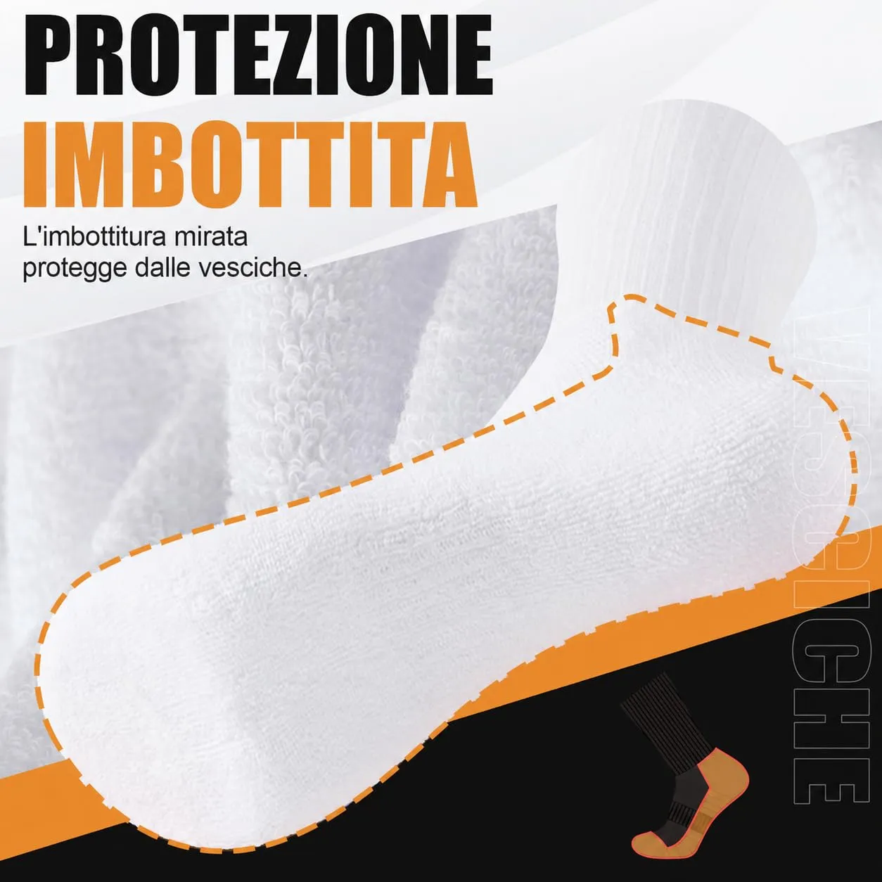 Niorasen Calzini Sportivi Invernali in Cotone Traspirante, 6 Paia, 47-50, Bianco unito - immagine 6