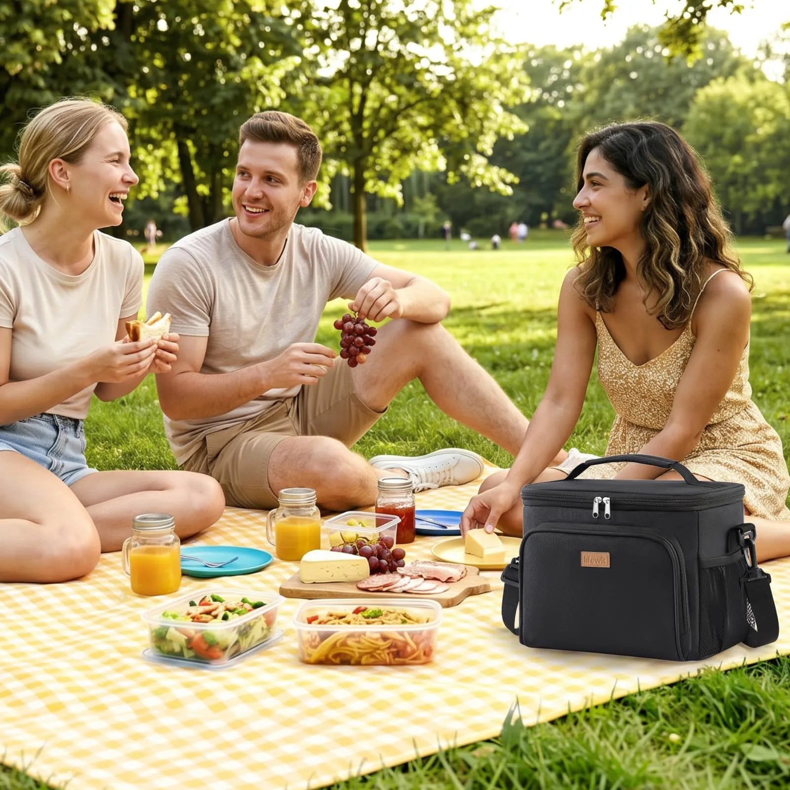 Lifewit Borsa Termica Porta Pranzo Impermeabile, Nero, 24L - immagine 8